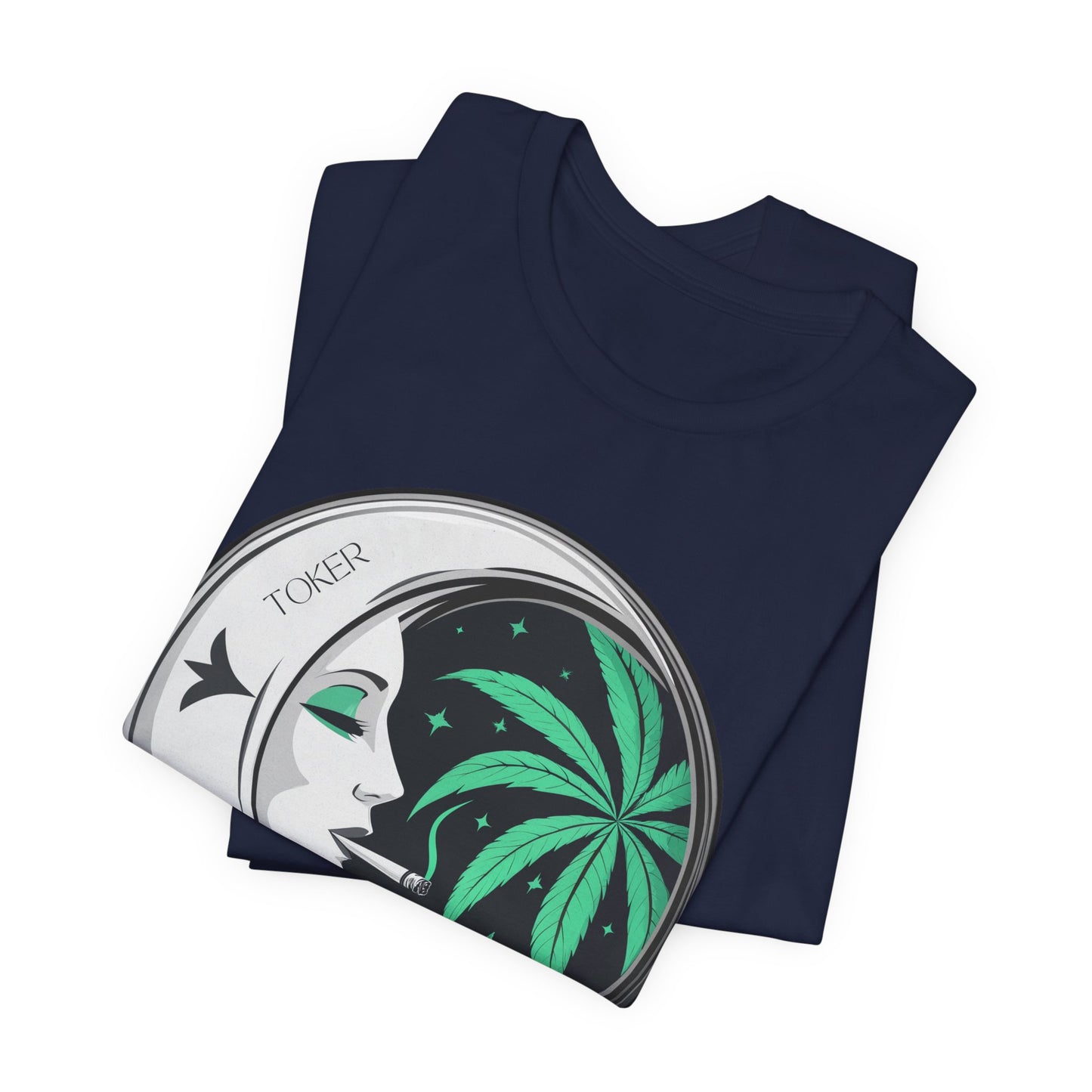 Toker Girl Coin Tee - Vintage Cannabis Portrait Art Design | High Roller
