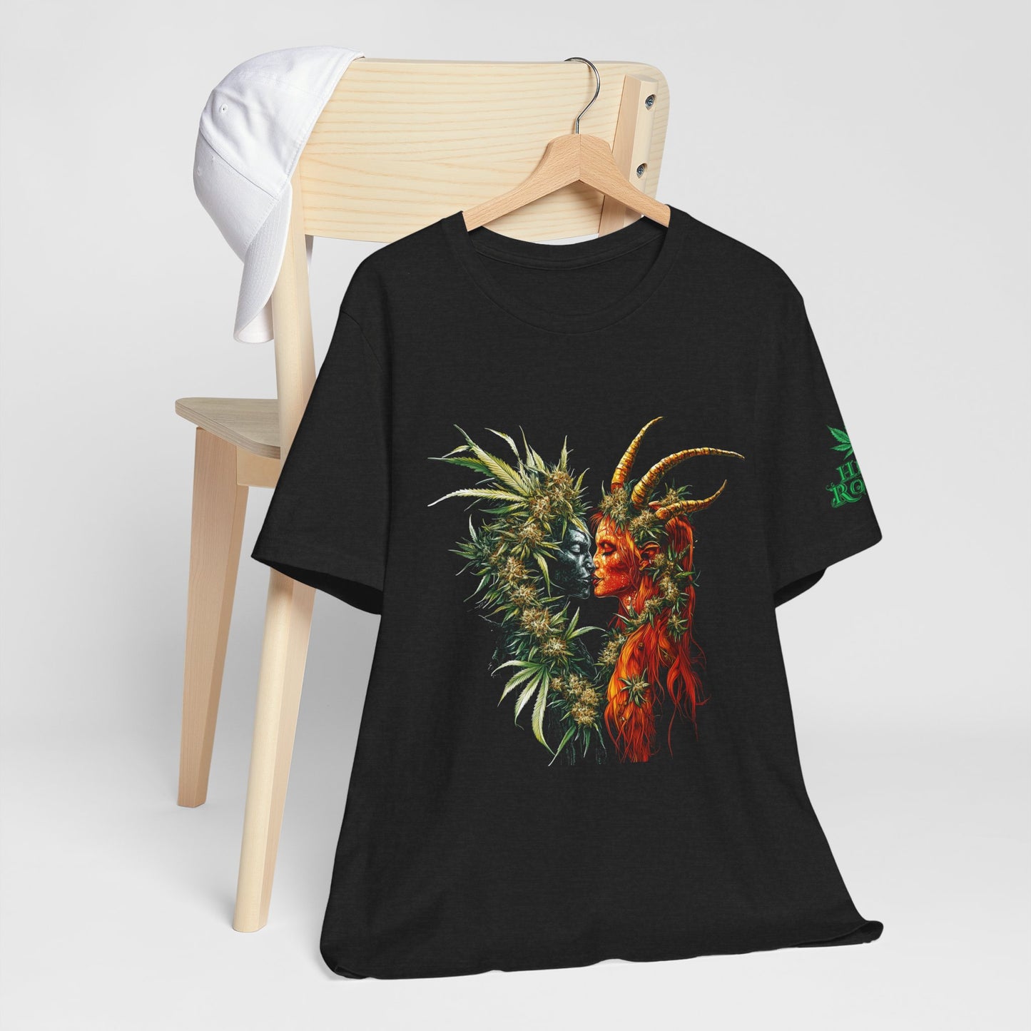 Cannabis Art Dual Face T-Shirt - Premium Unisex Cotton Tee