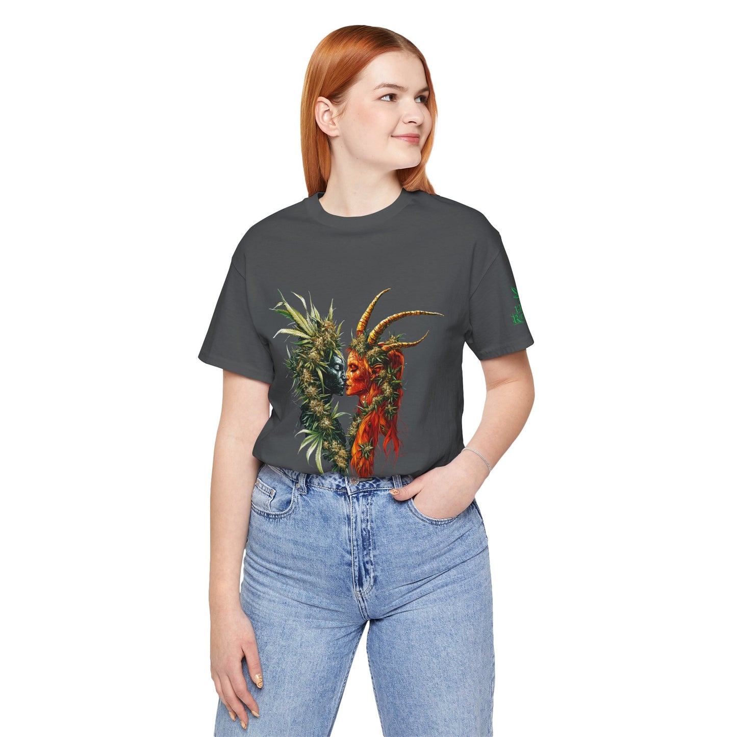 Cannabis Art Dual Face T-Shirt - Premium Unisex Cotton Tee