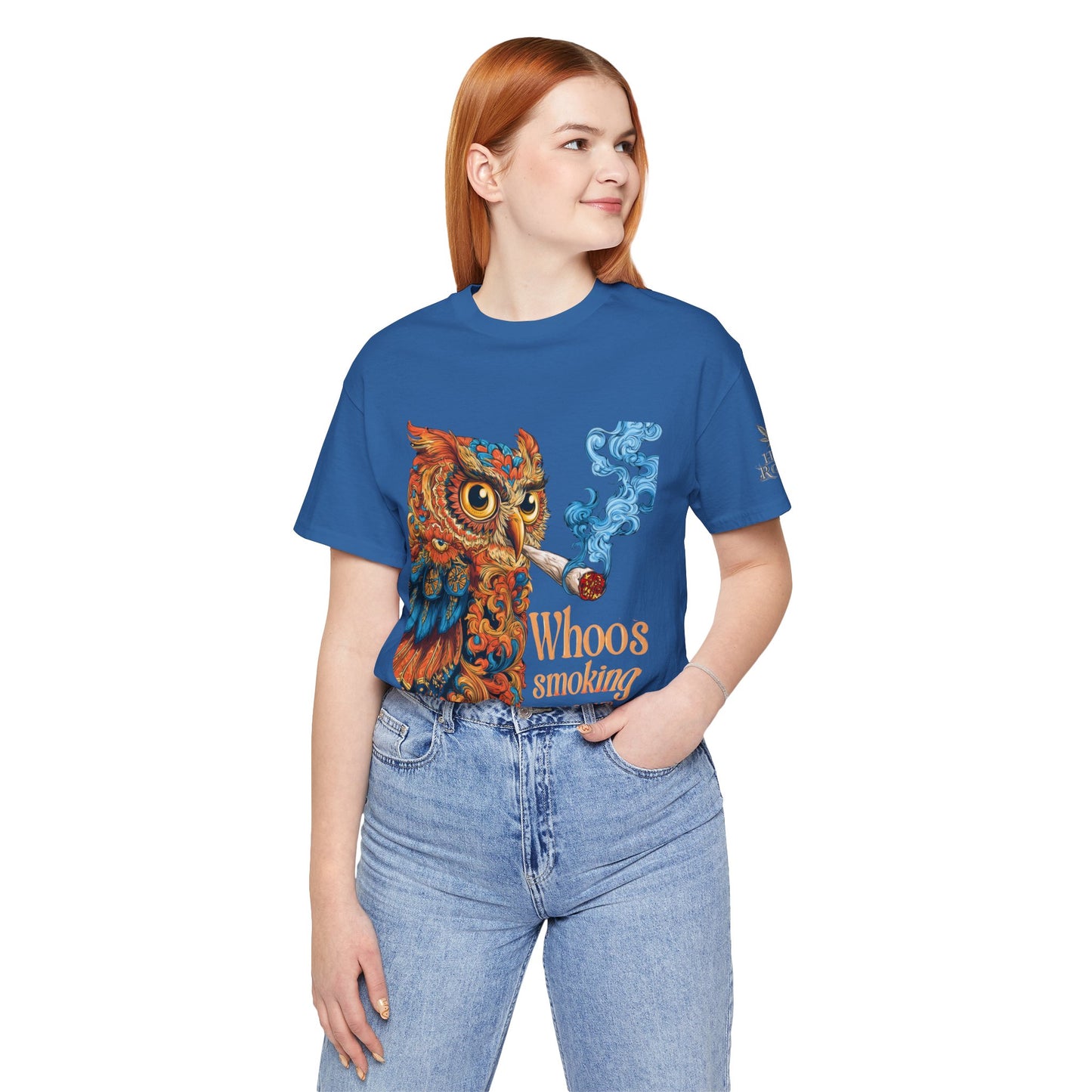 Whoos Smoking Owl Tee - Wise Cannabis Art Design | High Roller