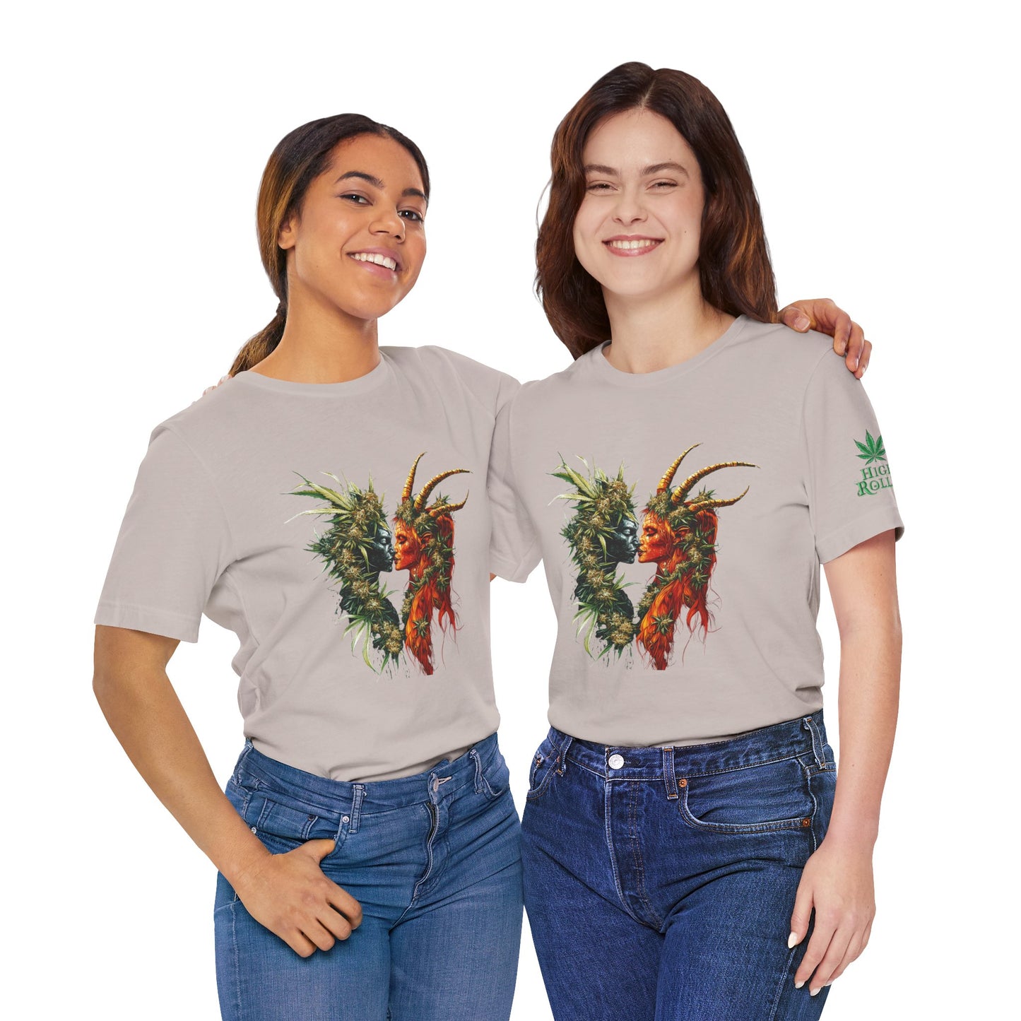 Cannabis Art Dual Face T-Shirt - Premium Unisex Cotton Tee