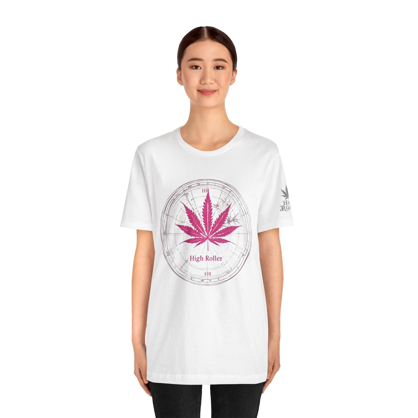 Cannabis Compass Tee - Navigation Leaf Art Design | High Roller