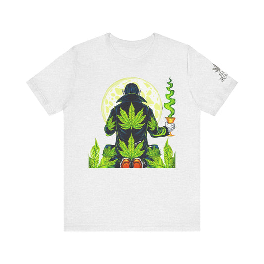 Luxury Gothic Cannabis Vampire T-Shirt - Premium Dark HIGH ROLLER Streetwear - Elevated Nocturnal 420 Fashion