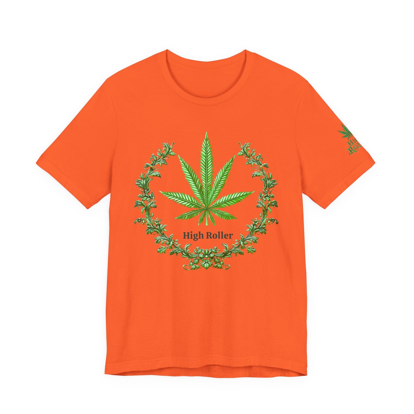 Cannabis Crest Wreath Tee - Botanical Elegance Art Design | High Roller