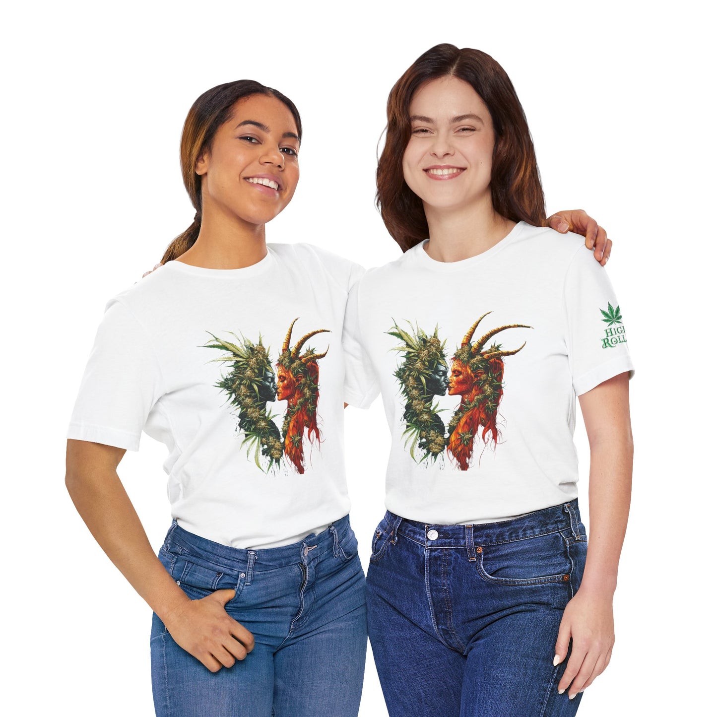 Cannabis Art Dual Face T-Shirt - Premium Unisex Cotton Tee