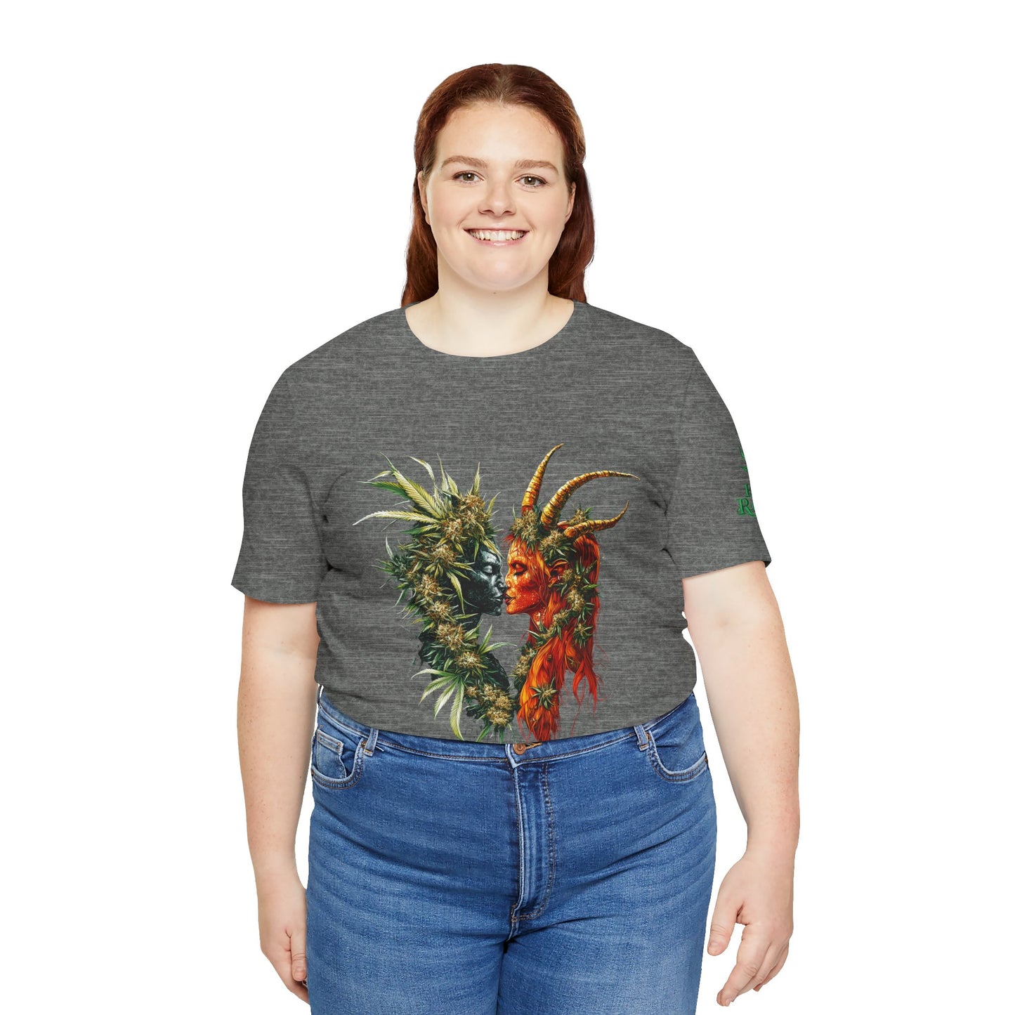 Cannabis Art Dual Face T-Shirt - Premium Unisex Cotton Tee
