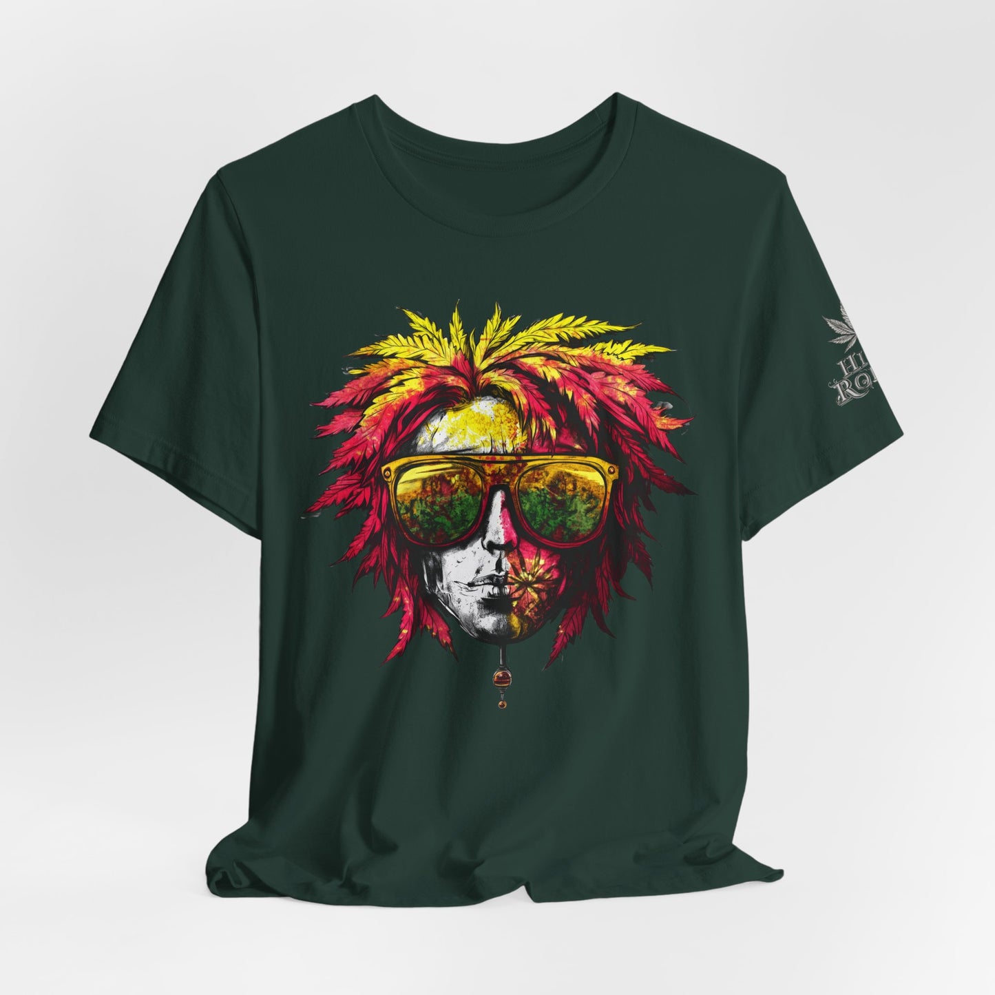 Rasta Cannabis Portrait Tee - Reggae Culture Art Design | High Roller