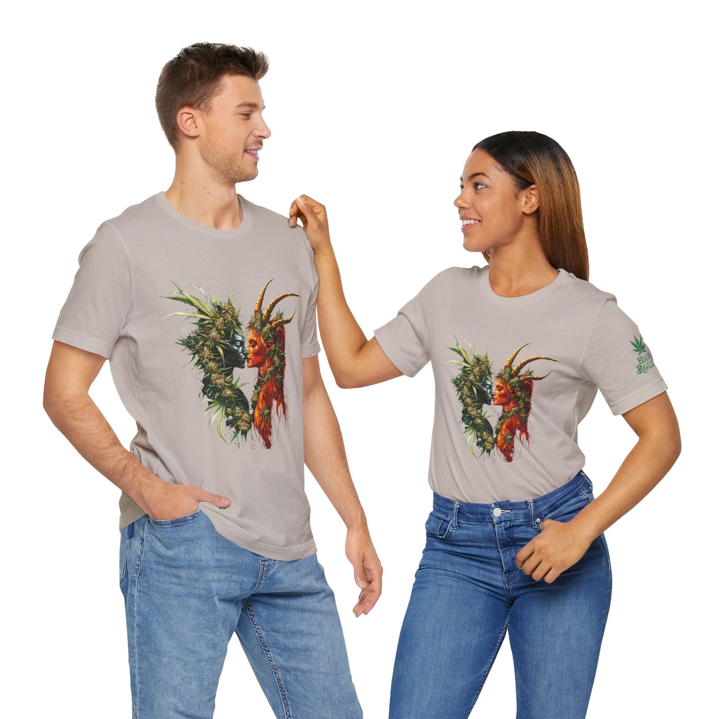 Cannabis Art Dual Face T-Shirt - Premium Unisex Cotton Tee