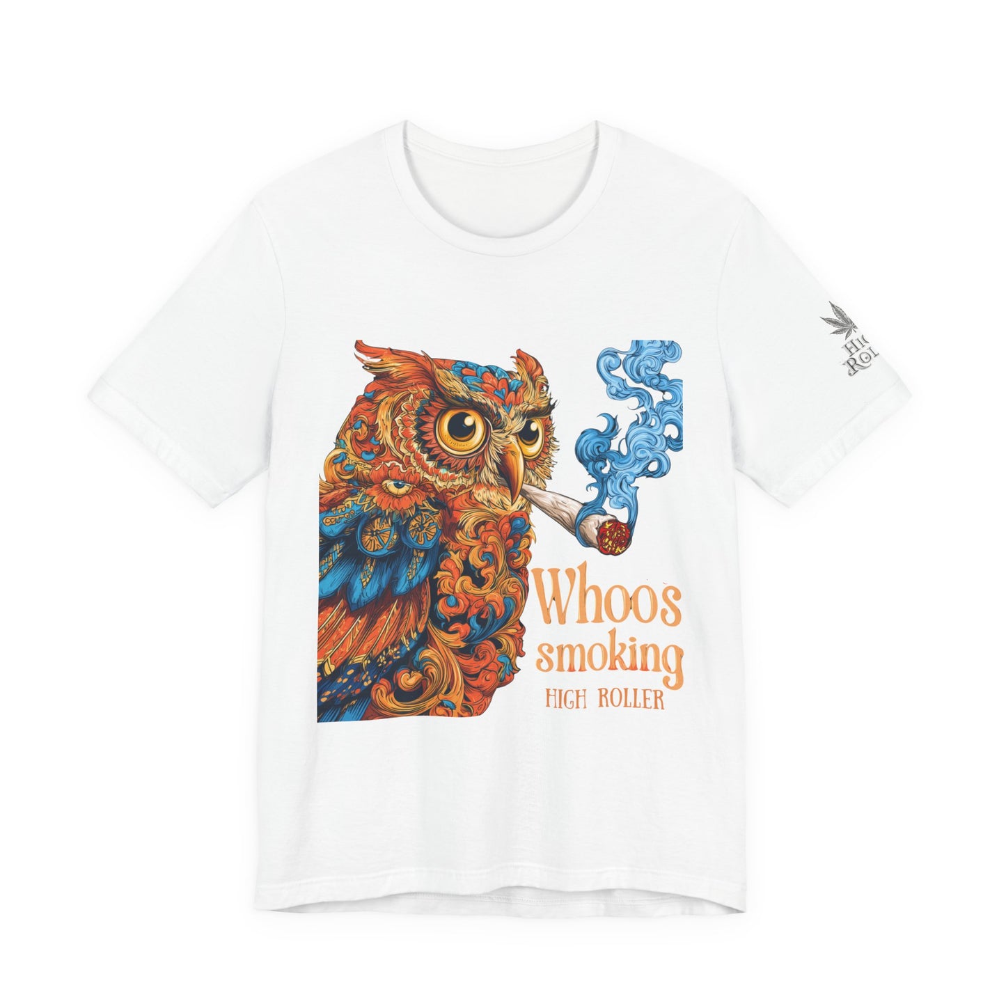 Whoos Smoking Owl Tee - Wise Cannabis Art Design | High Roller