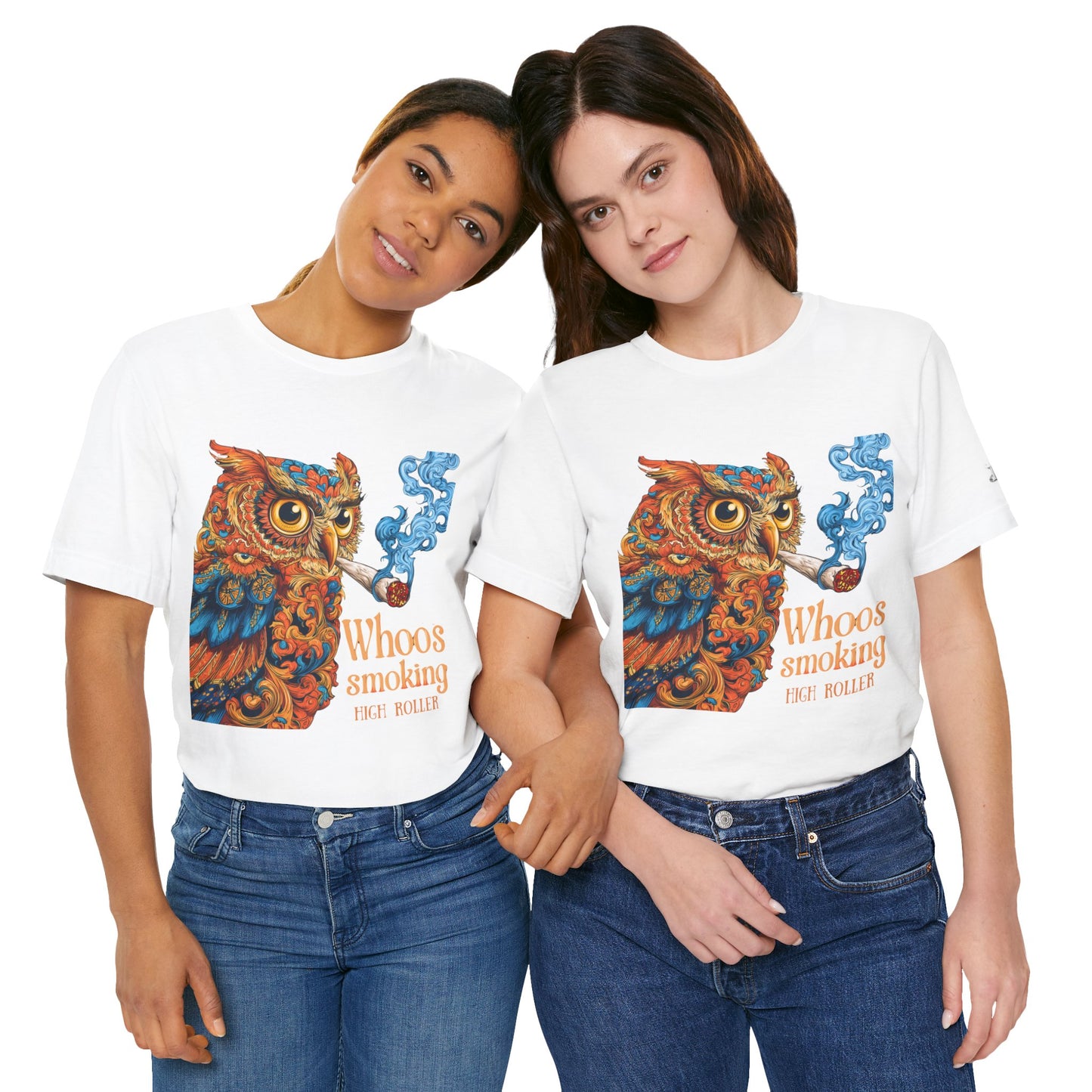 Whoos Smoking Owl Tee - Wise Cannabis Art Design | High Roller
