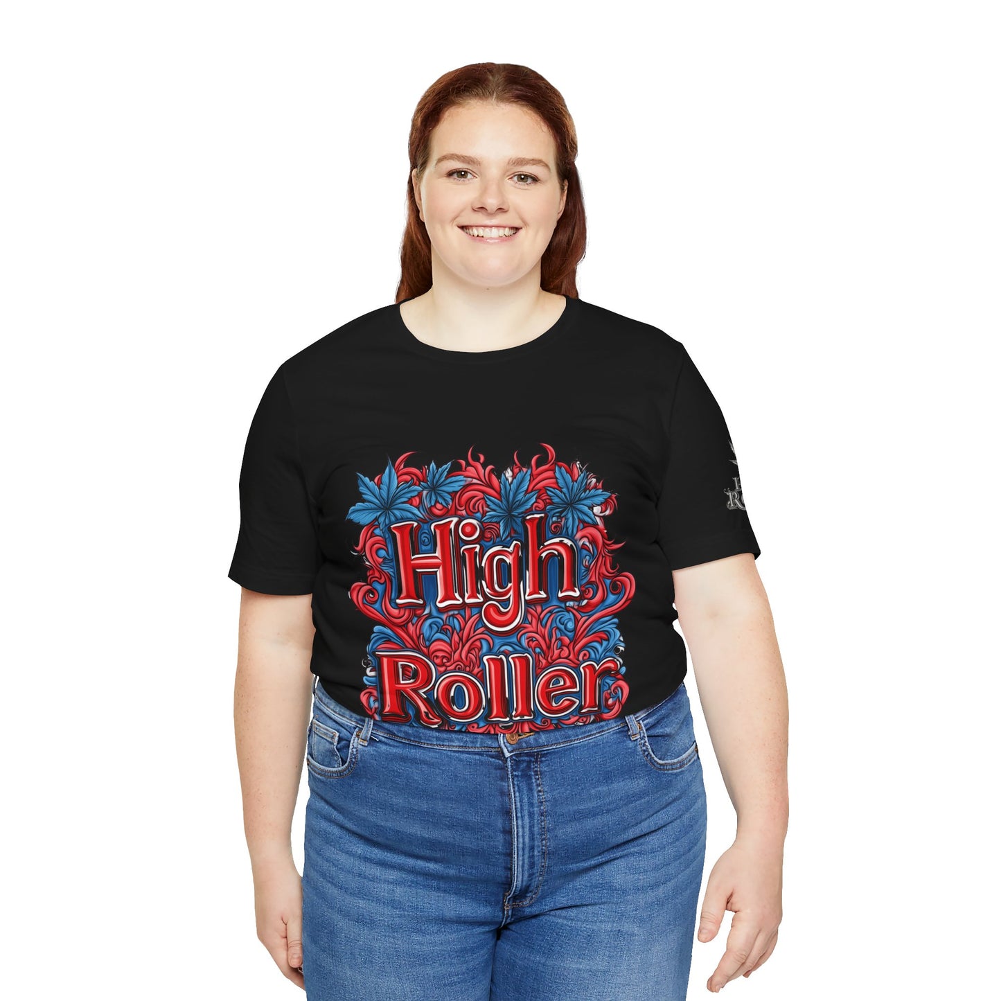 High Roller Ornate Logo Tee - Cannabis Typography Art Design | High Roller