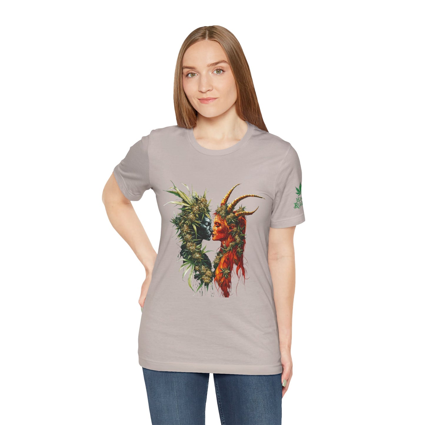 Cannabis Art Dual Face T-Shirt - Premium Unisex Cotton Tee