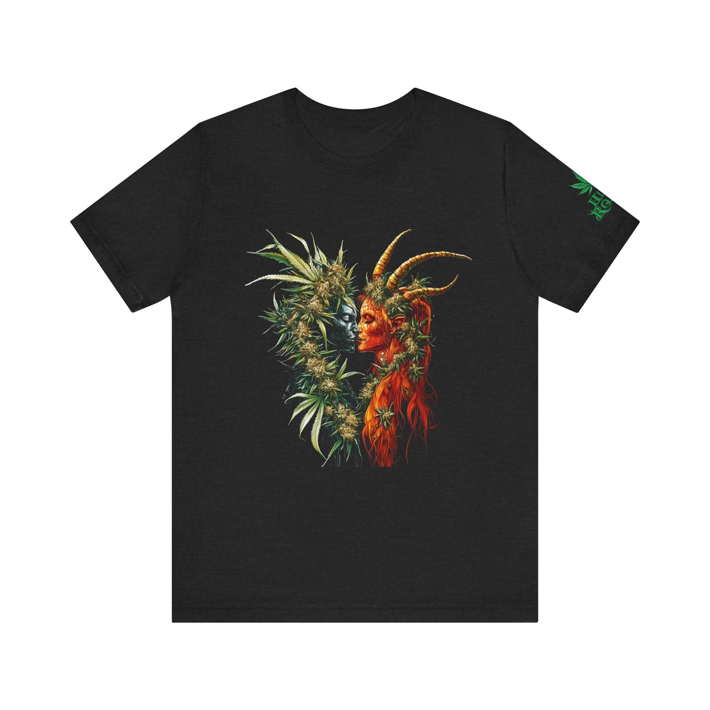 Cannabis Art Dual Face T-Shirt - Premium Unisex Cotton Tee