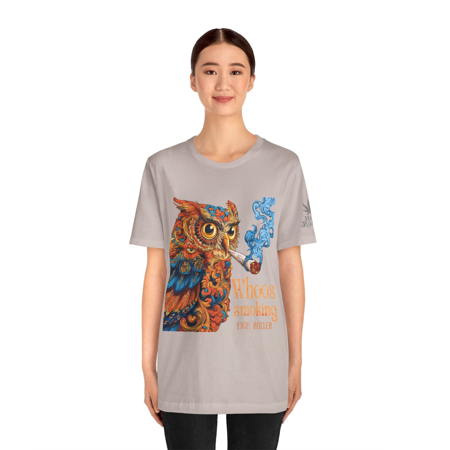 Whoos Smoking Owl Tee - Wise Cannabis Art Design | High Roller