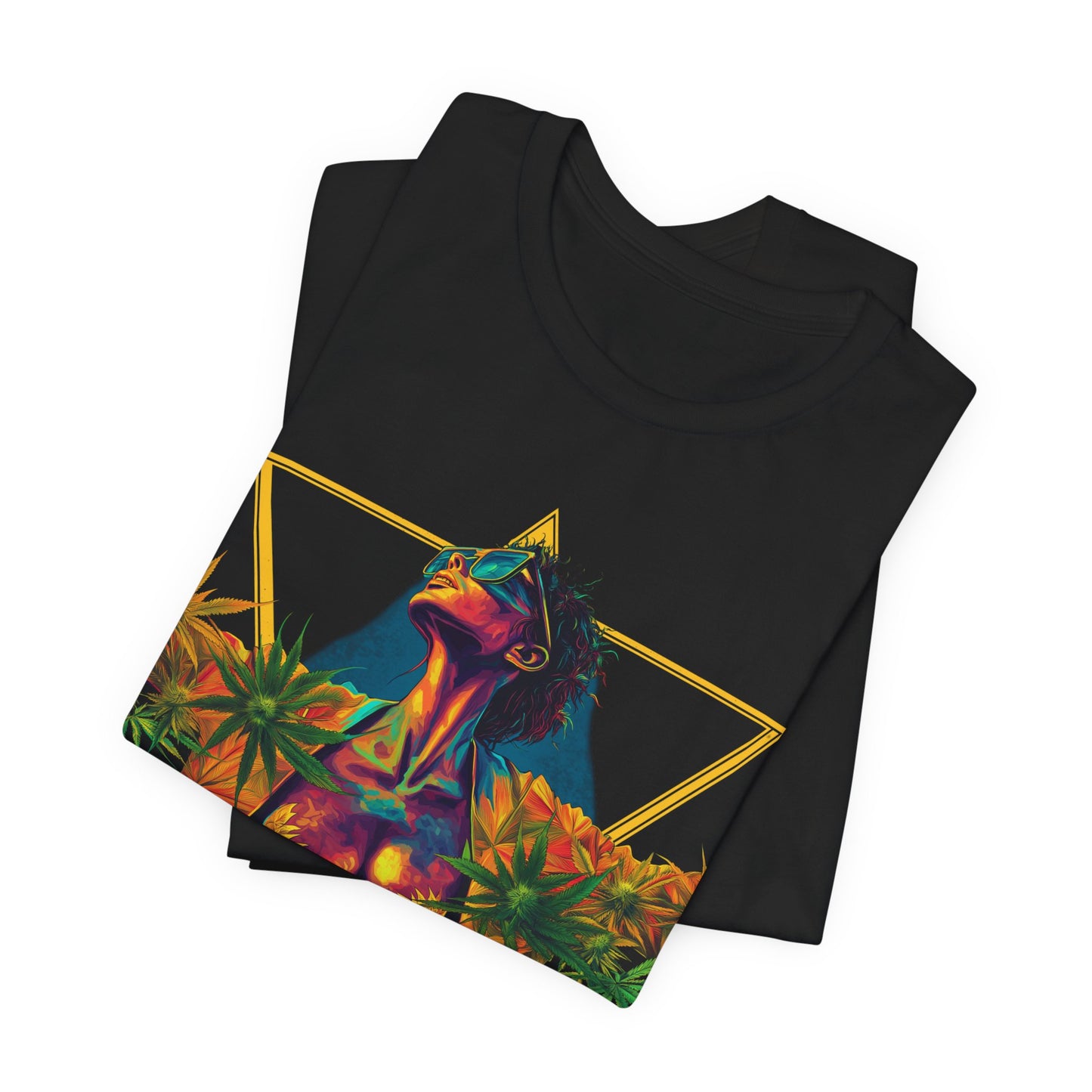 Sacred Geometry Cannabis Goddess Tee - Psychedelic Beauty Art Design | High Roller