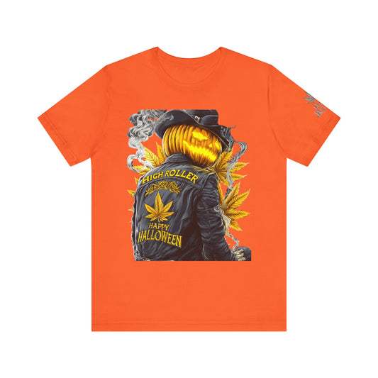 Halloween Witch Rider Cannabis T-Shirt - Premium Spooky 420 Biker Edition Apparel