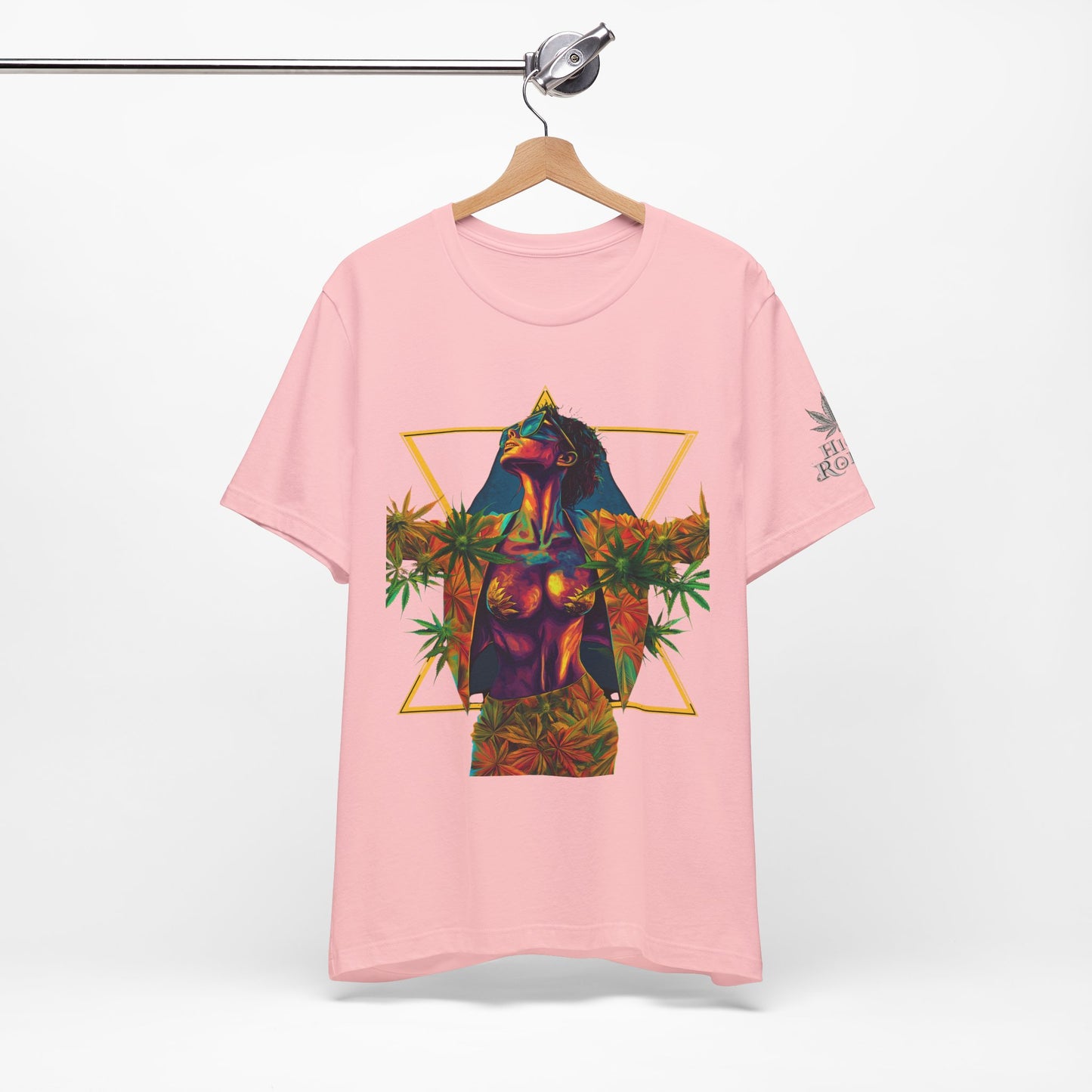 Sacred Geometry Cannabis Goddess Tee - Psychedelic Beauty Art Design | High Roller