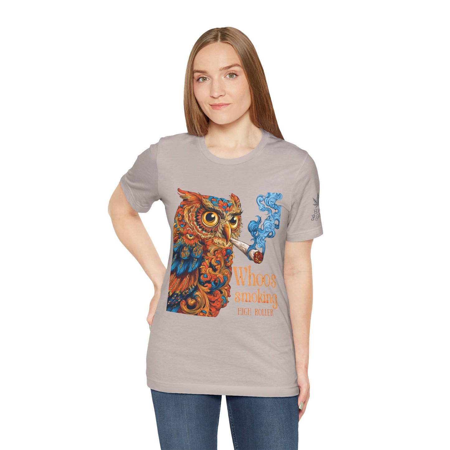 Whoos Smoking Owl Tee - Wise Cannabis Art Design | High Roller