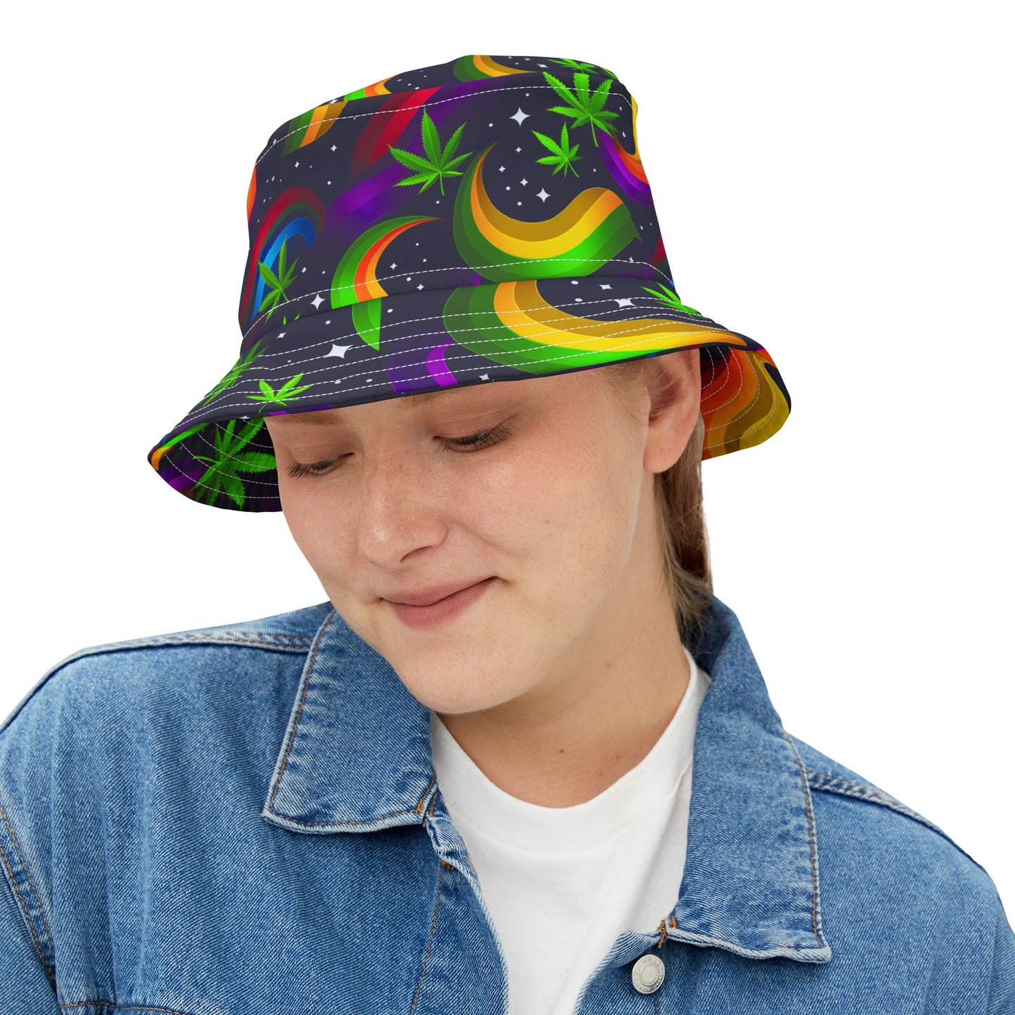 "HIGH ROLLER" Cosmic Rainbow Galaxy Bucket Hat