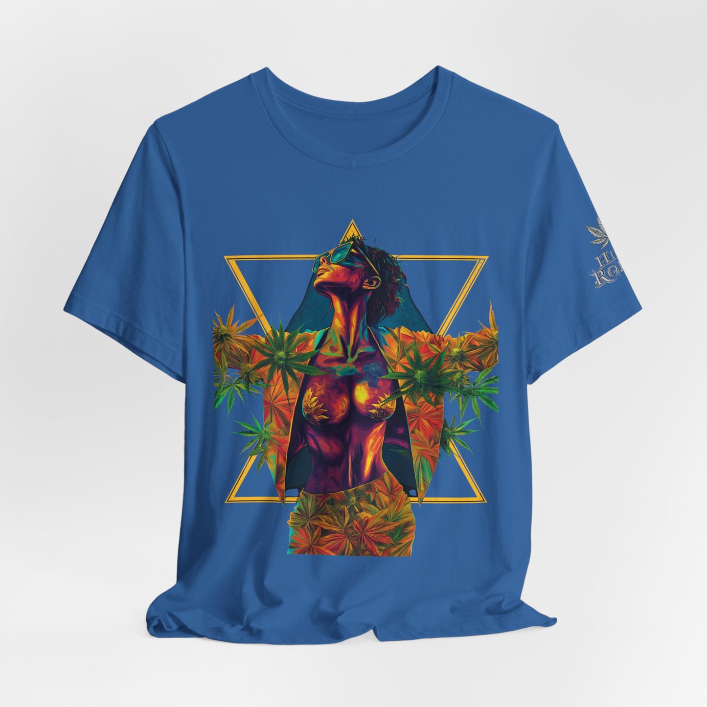 Sacred Geometry Cannabis Goddess Tee - Psychedelic Beauty Art Design | High Roller