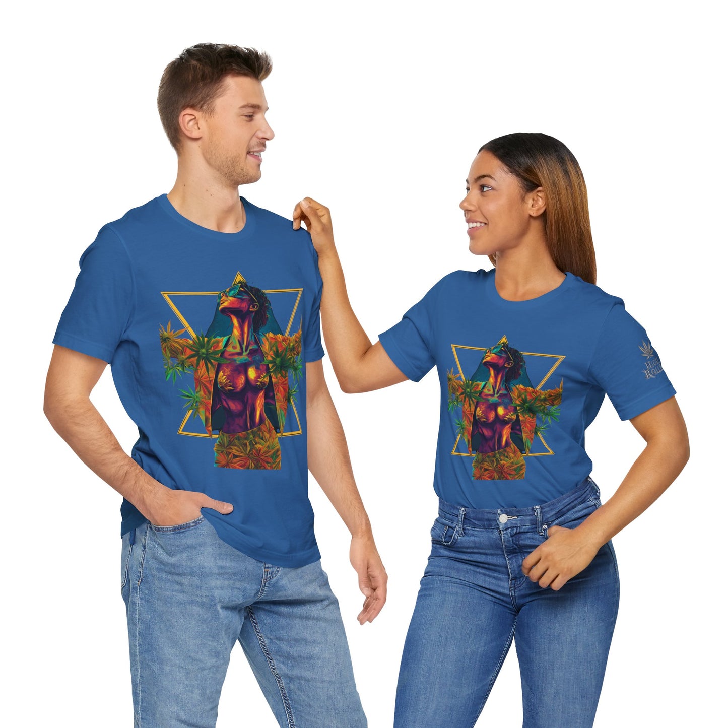 Sacred Geometry Cannabis Goddess Tee - Psychedelic Beauty Art Design | High Roller