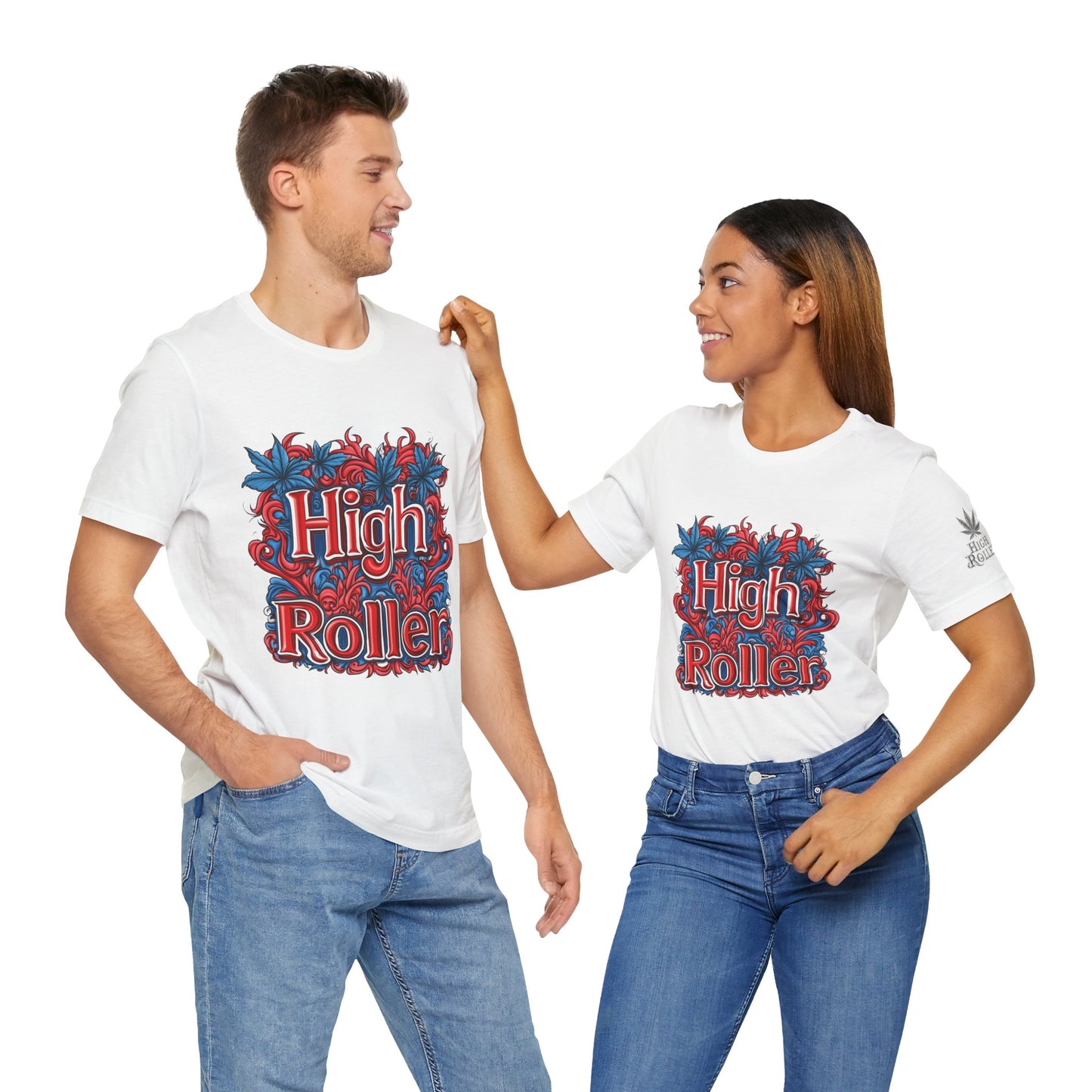 High Roller Ornate Logo Tee - Cannabis Typography Art Design | High Roller