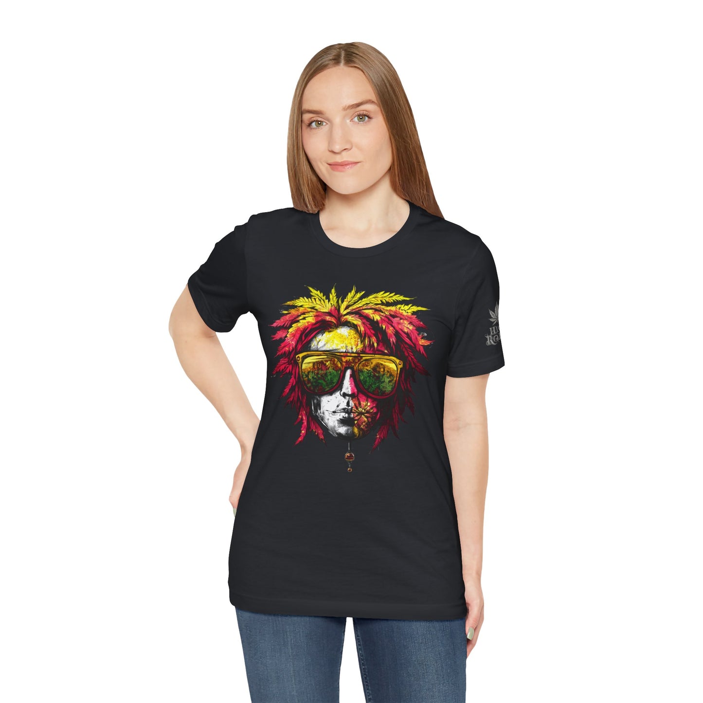 Rasta Cannabis Portrait Tee - Reggae Culture Art Design | High Roller