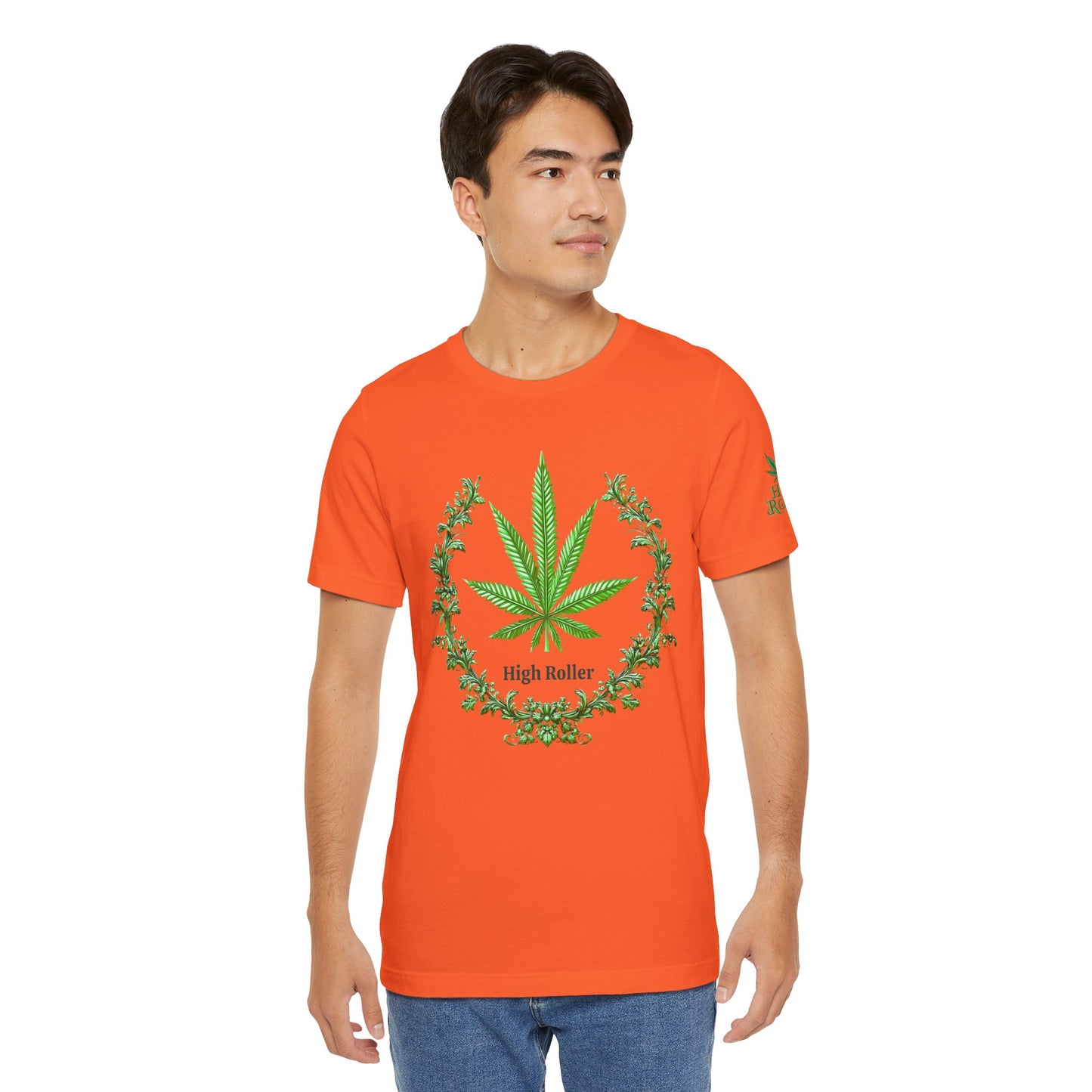 Cannabis Crest Wreath Tee - Botanical Elegance Art Design | High Roller
