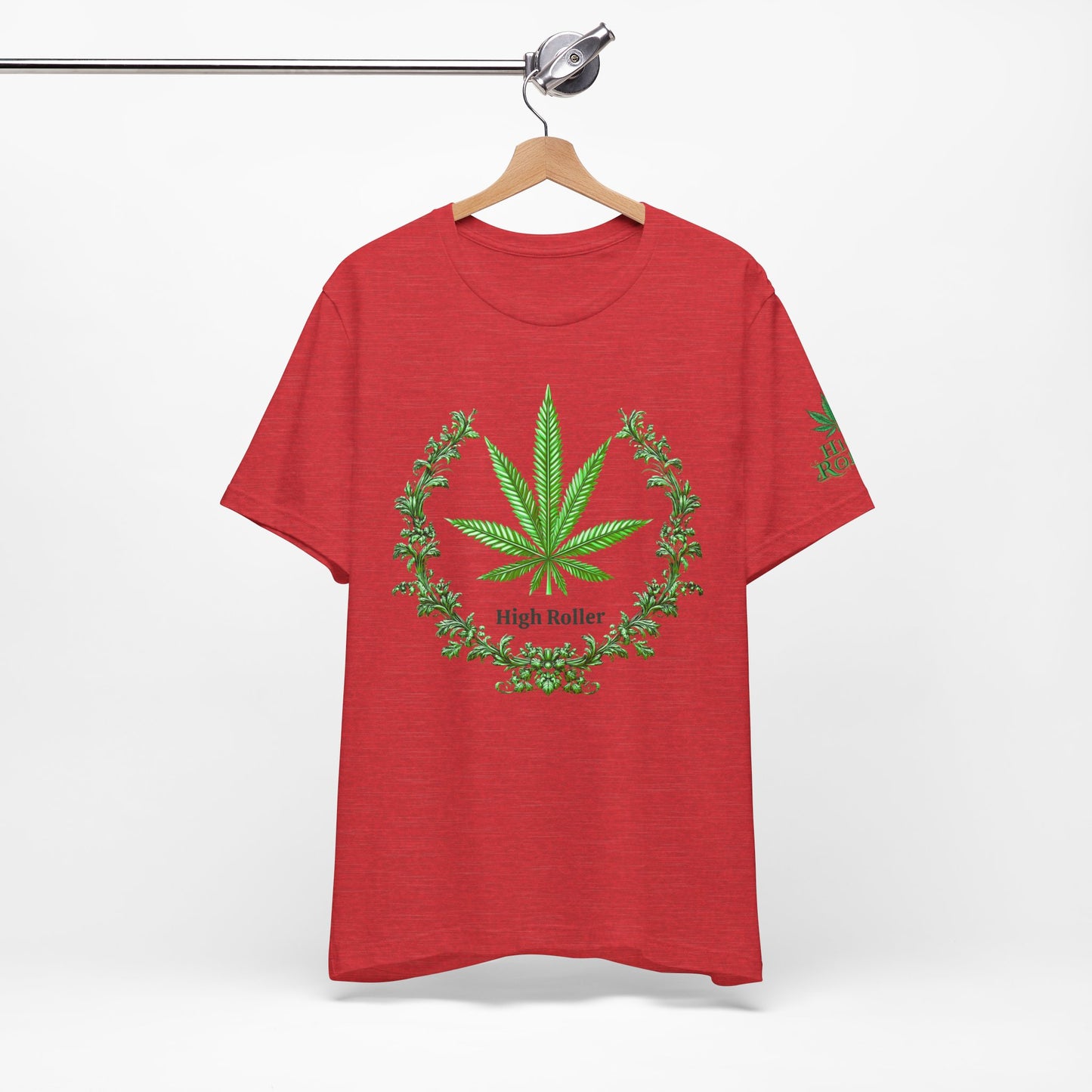 Cannabis Crest Wreath Tee - Botanical Elegance Art Design | High Roller