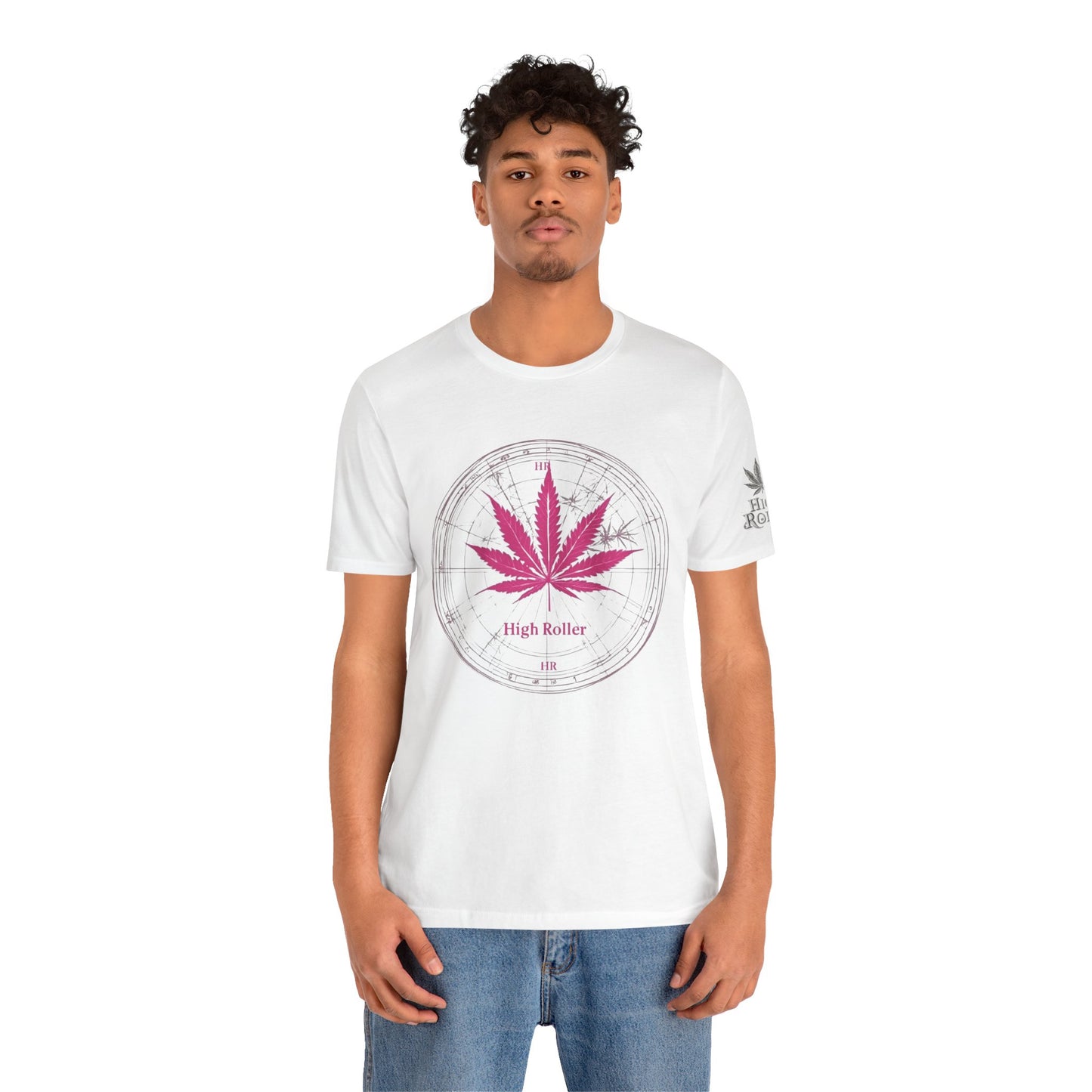 Cannabis Compass Tee - Navigation Leaf Art Design | High Roller
