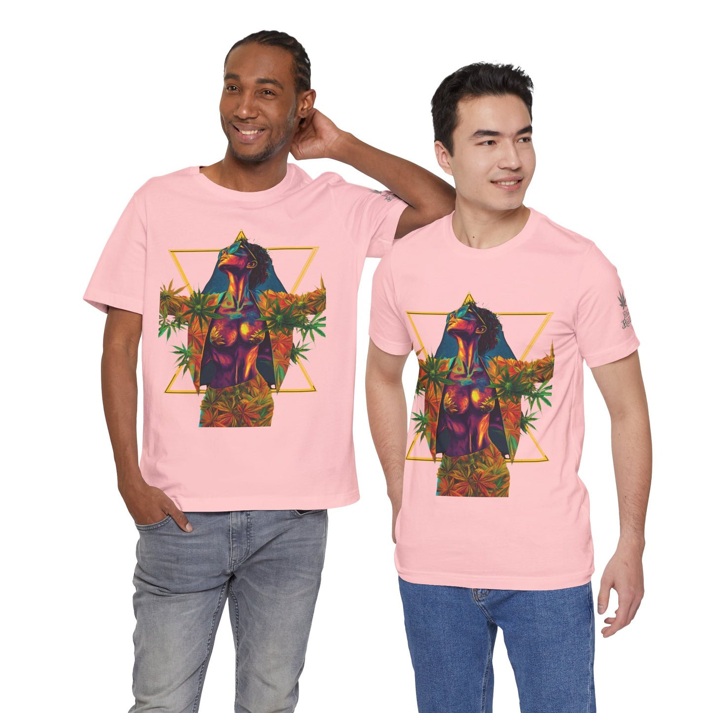 Sacred Geometry Cannabis Goddess Tee - Psychedelic Beauty Art Design | High Roller