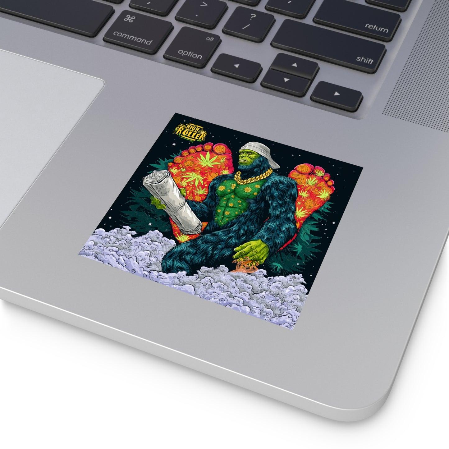 Psychedelic Sasquatch HIGH ROLLER - Legendary Cannabis Culture Sticker