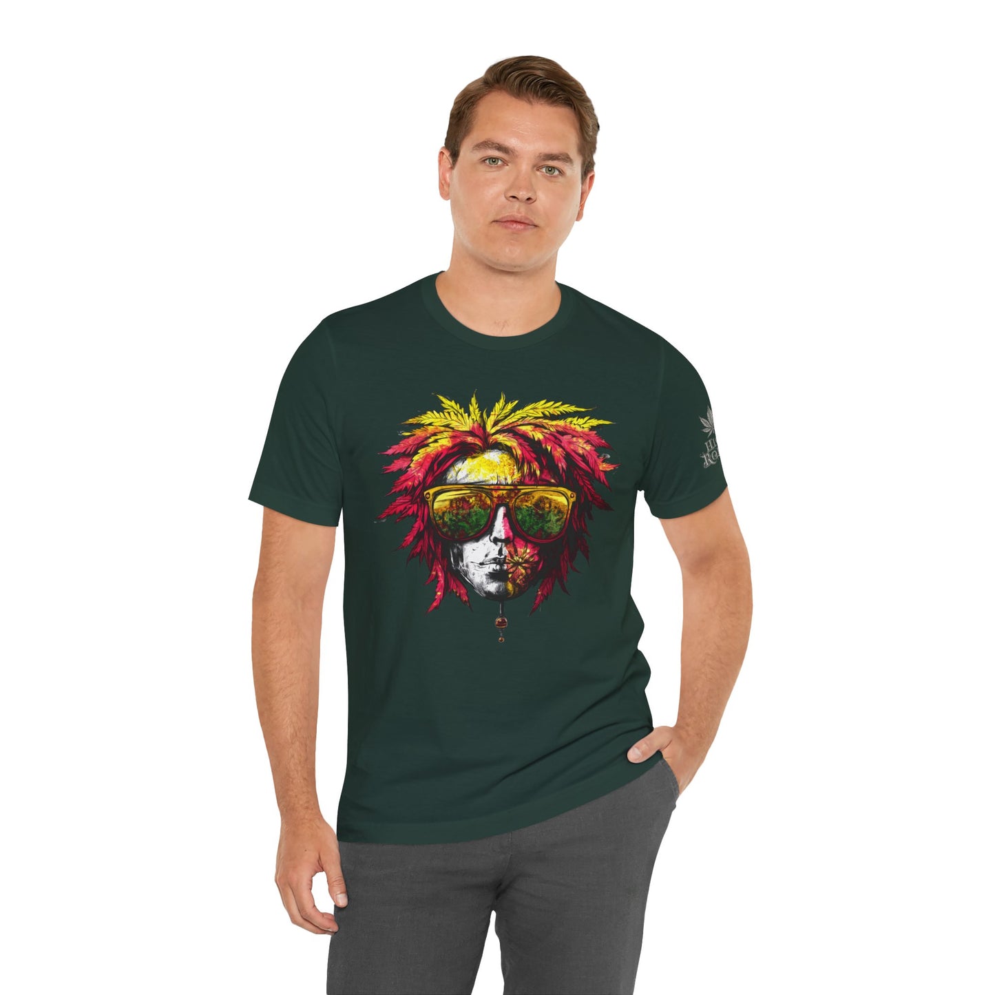 Rasta Cannabis Portrait Tee - Reggae Culture Art Design | High Roller
