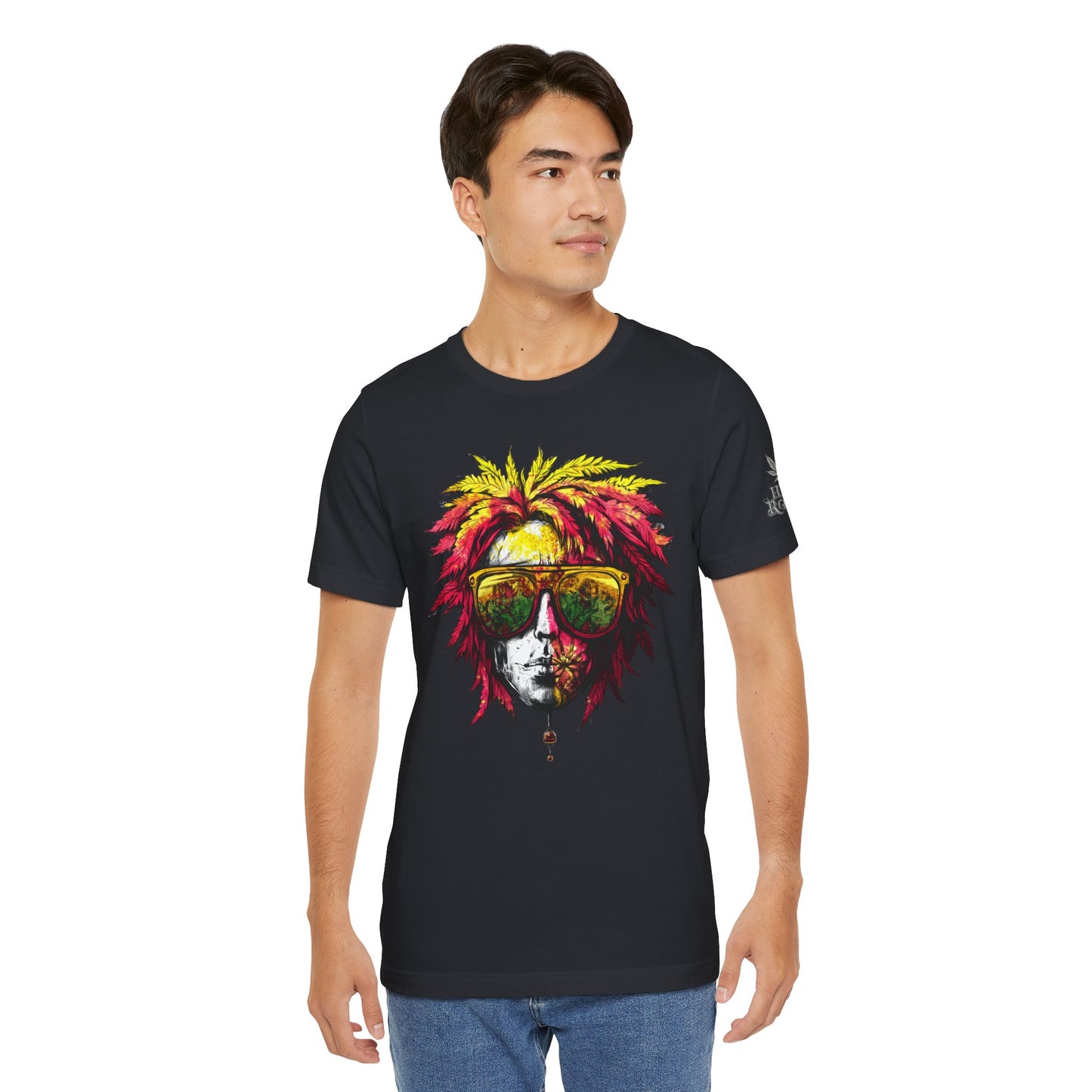Rasta Cannabis Portrait Tee - Reggae Culture Art Design | High Roller