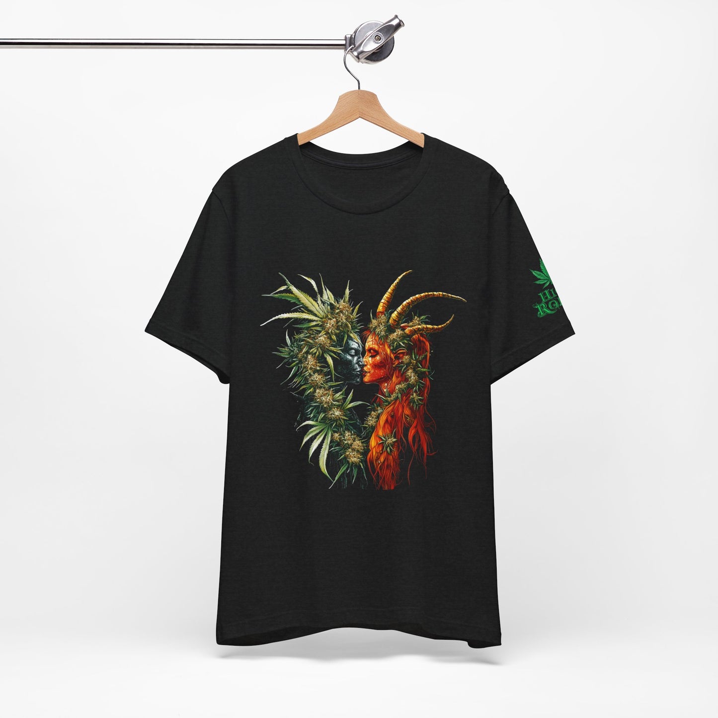 Cannabis Art Dual Face T-Shirt - Premium Unisex Cotton Tee