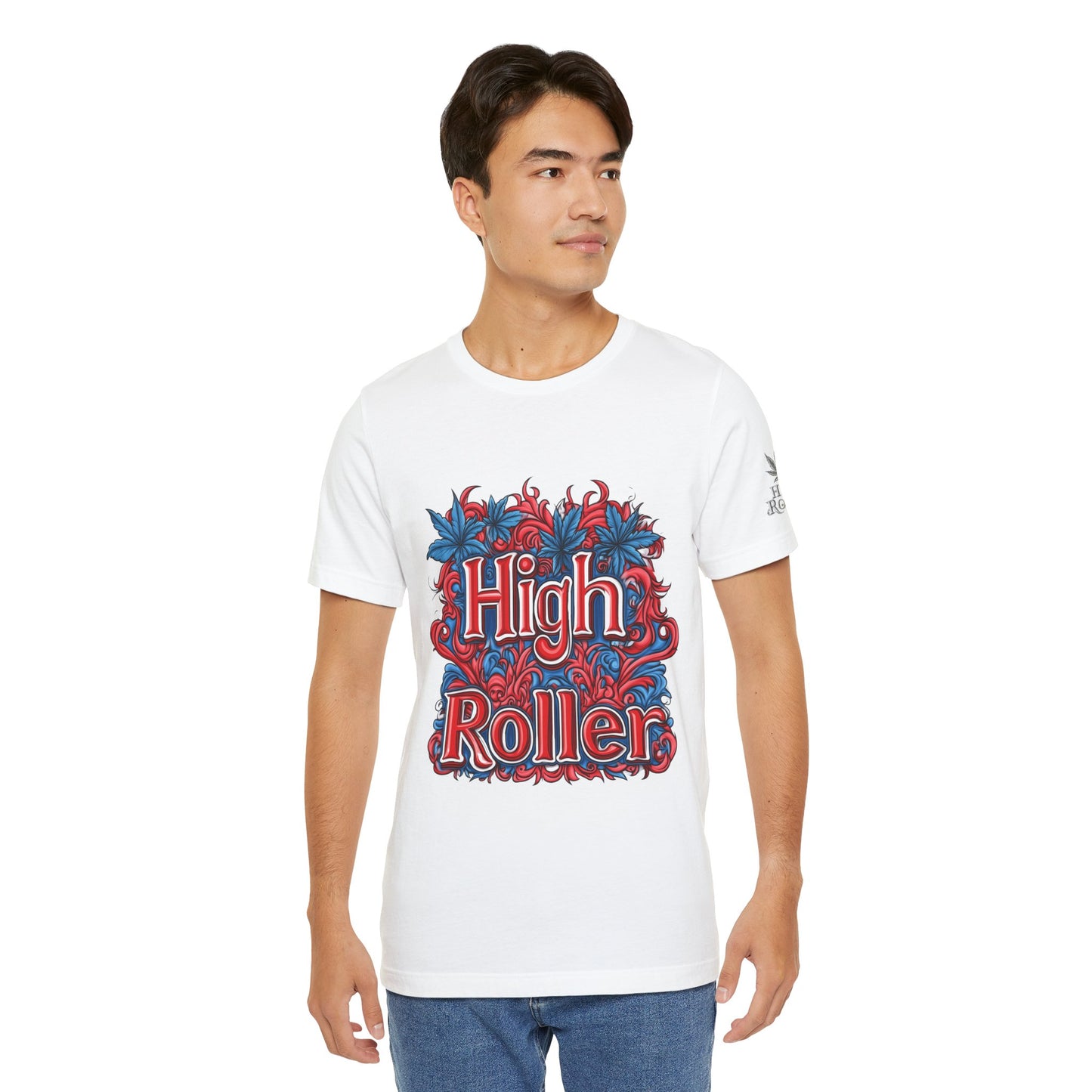 High Roller Ornate Logo Tee - Cannabis Typography Art Design | High Roller