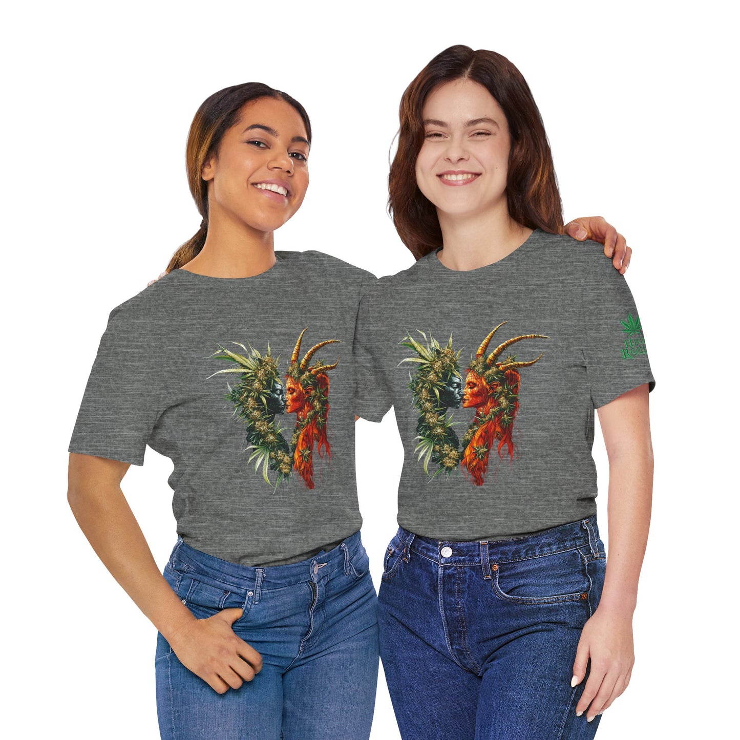 Cannabis Art Dual Face T-Shirt - Premium Unisex Cotton Tee