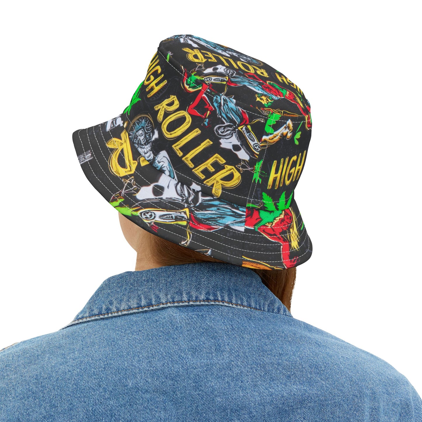 HIGH ROLLER Hip Hop Comic Bucket Hat
