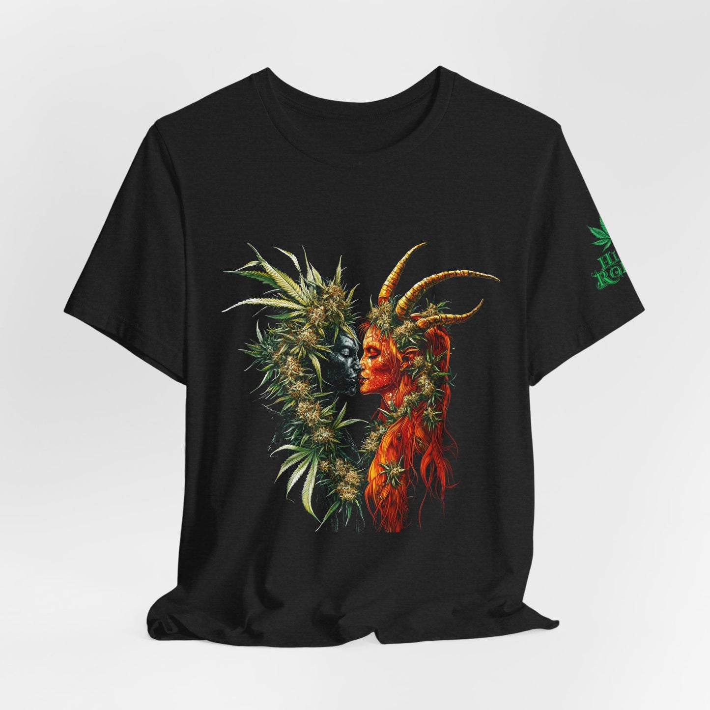 Cannabis Art Dual Face T-Shirt - Premium Unisex Cotton Tee