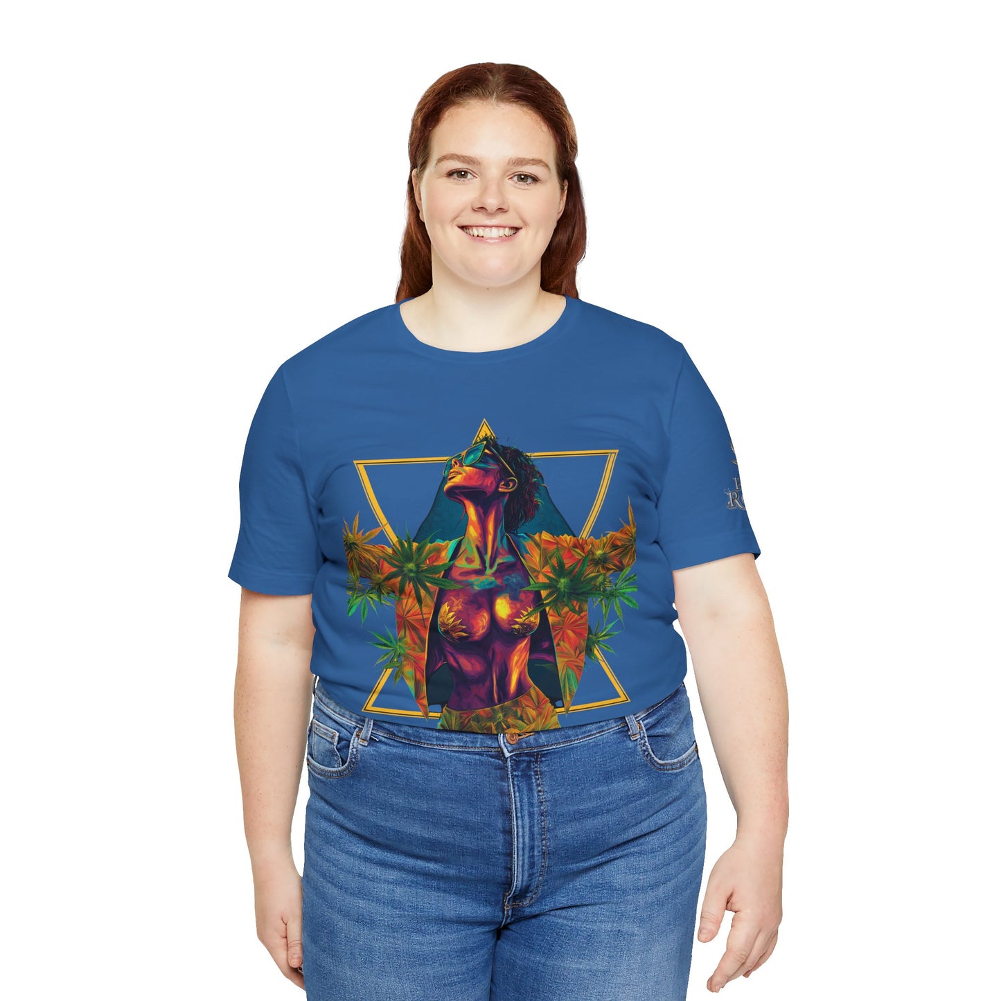Sacred Geometry Cannabis Goddess Tee - Psychedelic Beauty Art Design | High Roller