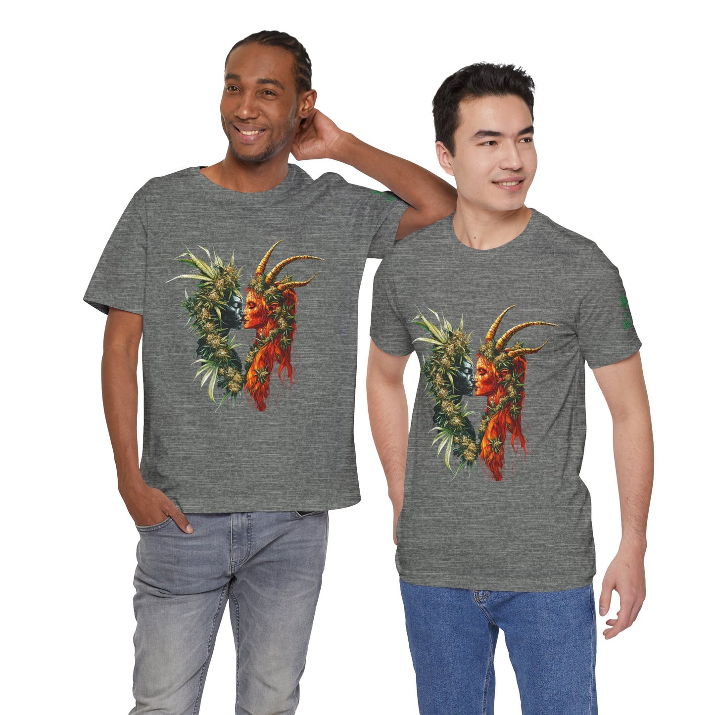 Cannabis Art Dual Face T-Shirt - Premium Unisex Cotton Tee