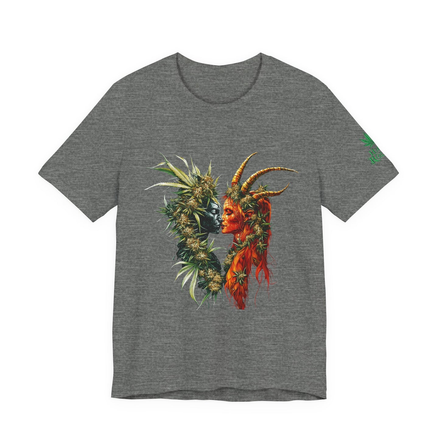 Cannabis Art Dual Face T-Shirt - Premium Unisex Cotton Tee