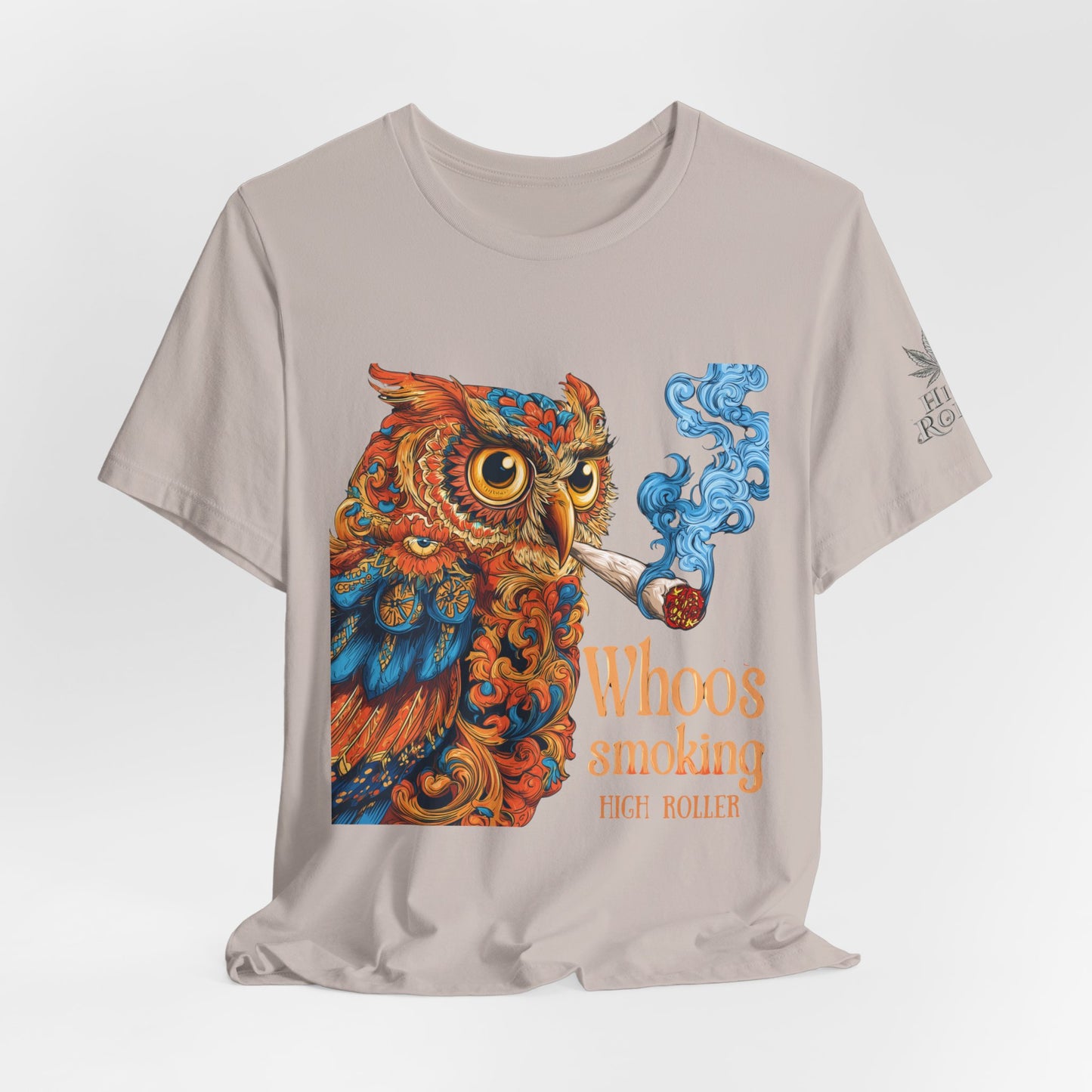 Whoos Smoking Owl Tee - Wise Cannabis Art Design | High Roller