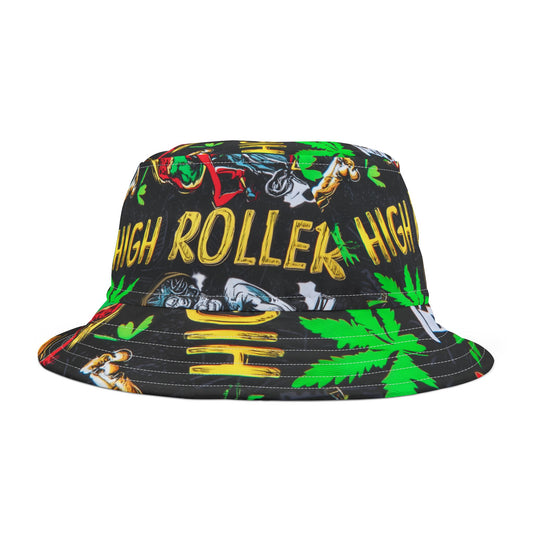 HIGH ROLLER Hip Hop Comic Bucket Hat