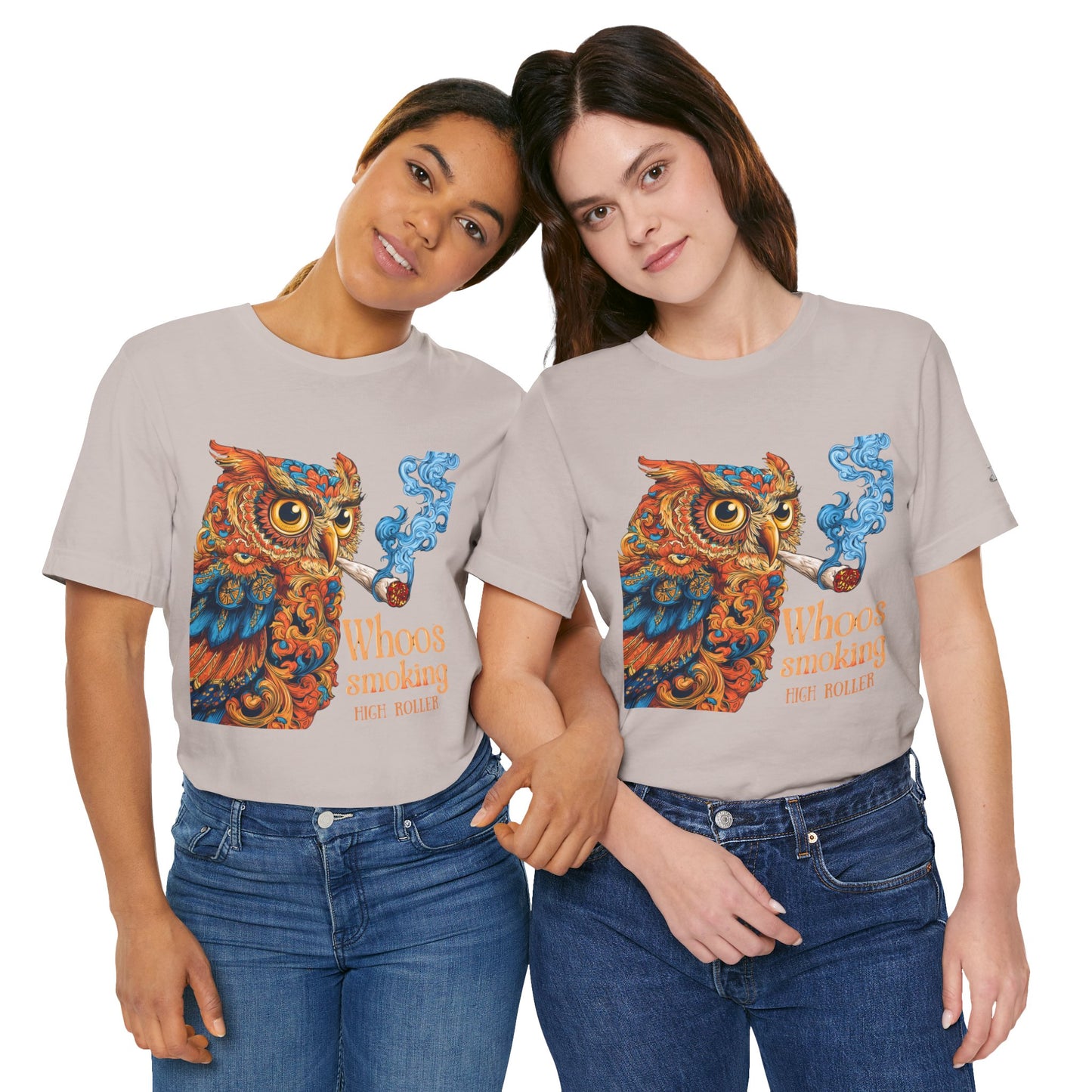 Whoos Smoking Owl Tee - Wise Cannabis Art Design | High Roller