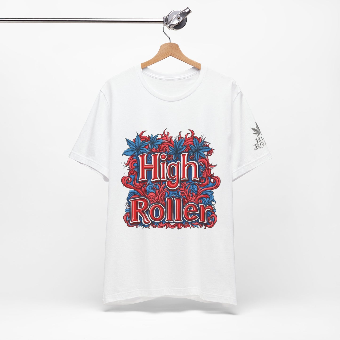 High Roller Ornate Logo Tee - Cannabis Typography Art Design | High Roller