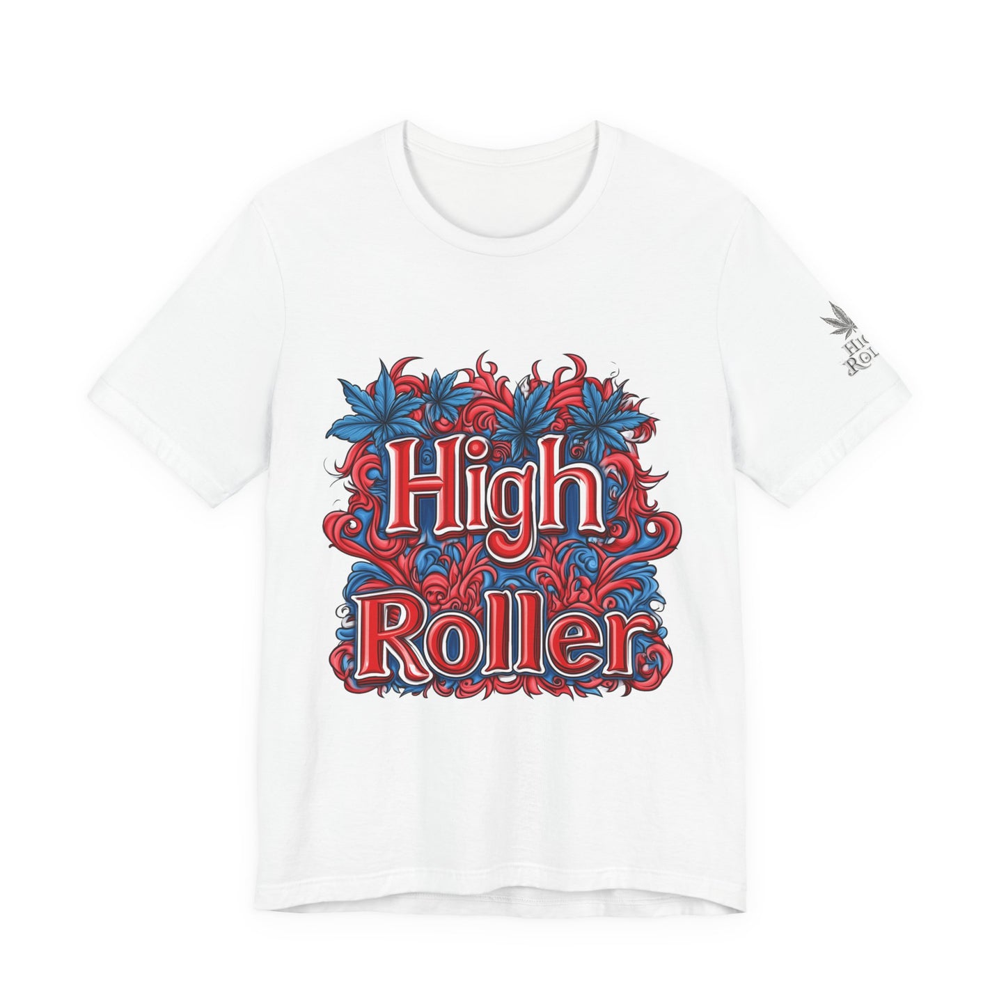 High Roller Ornate Logo Tee - Cannabis Typography Art Design | High Roller