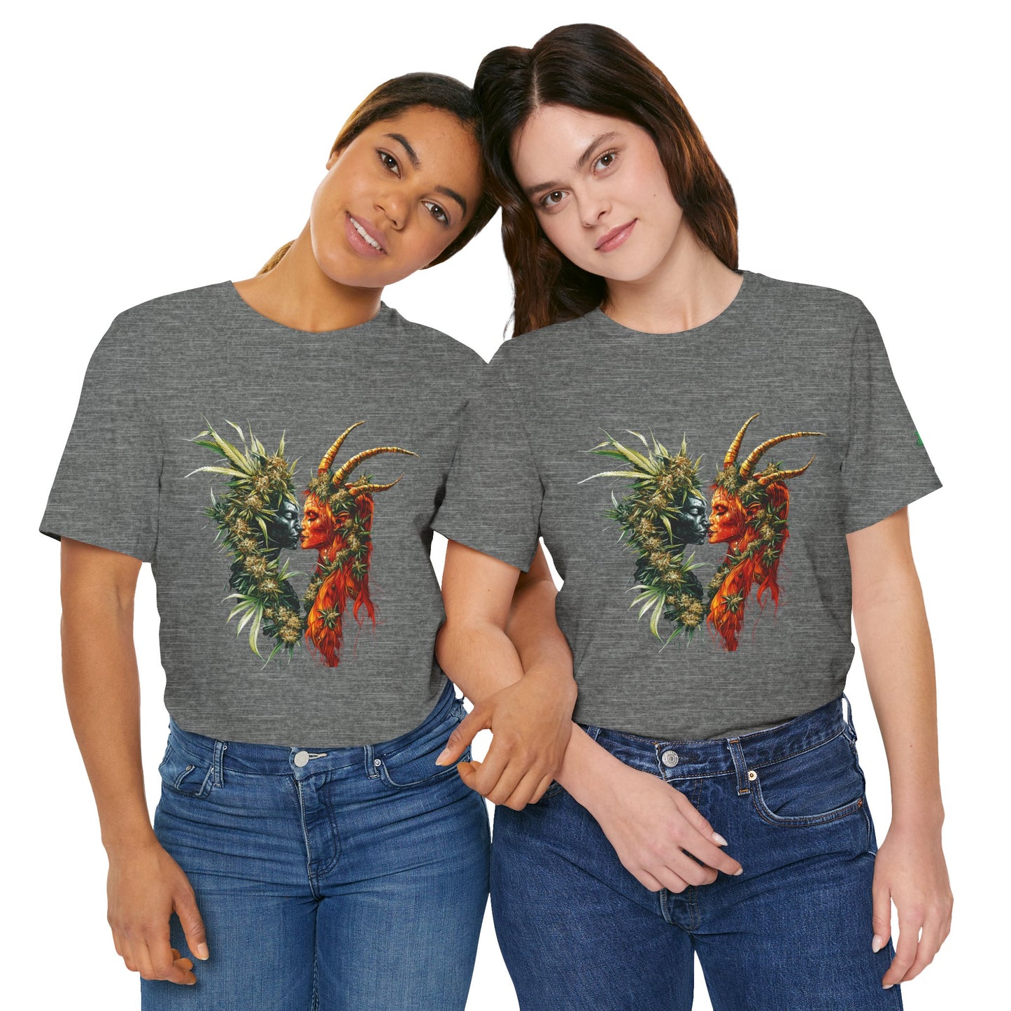 Cannabis Art Dual Face T-Shirt - Premium Unisex Cotton Tee