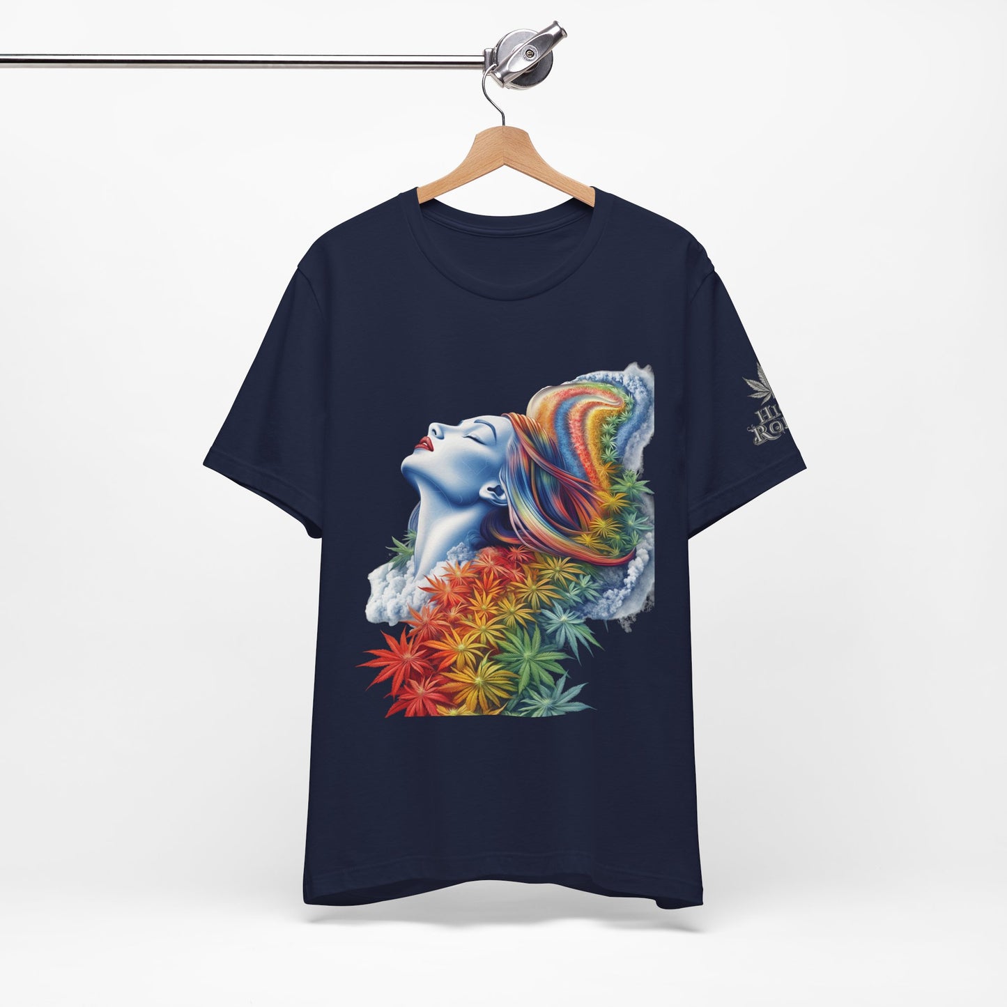 Rainbow Cannabis Goddess Tee - Ethereal Beauty Art Design | High Roller