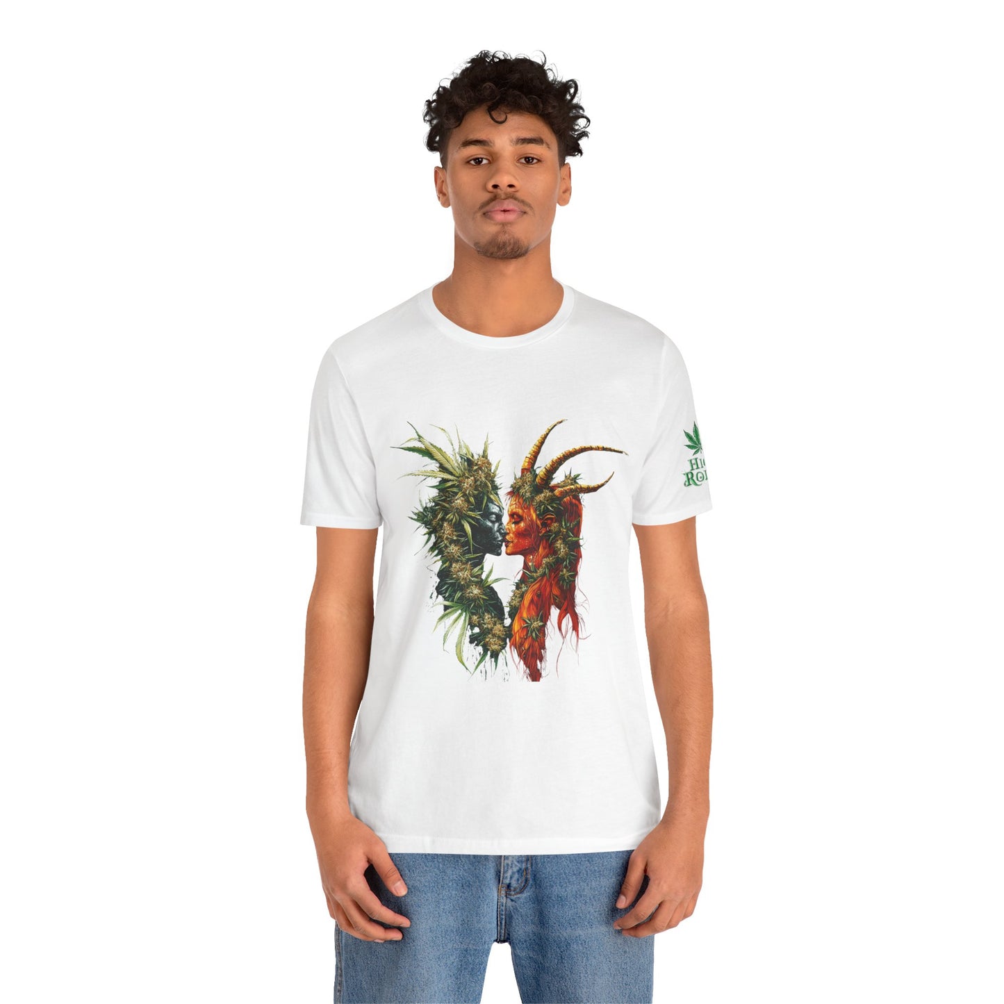 Cannabis Art Dual Face T-Shirt - Premium Unisex Cotton Tee